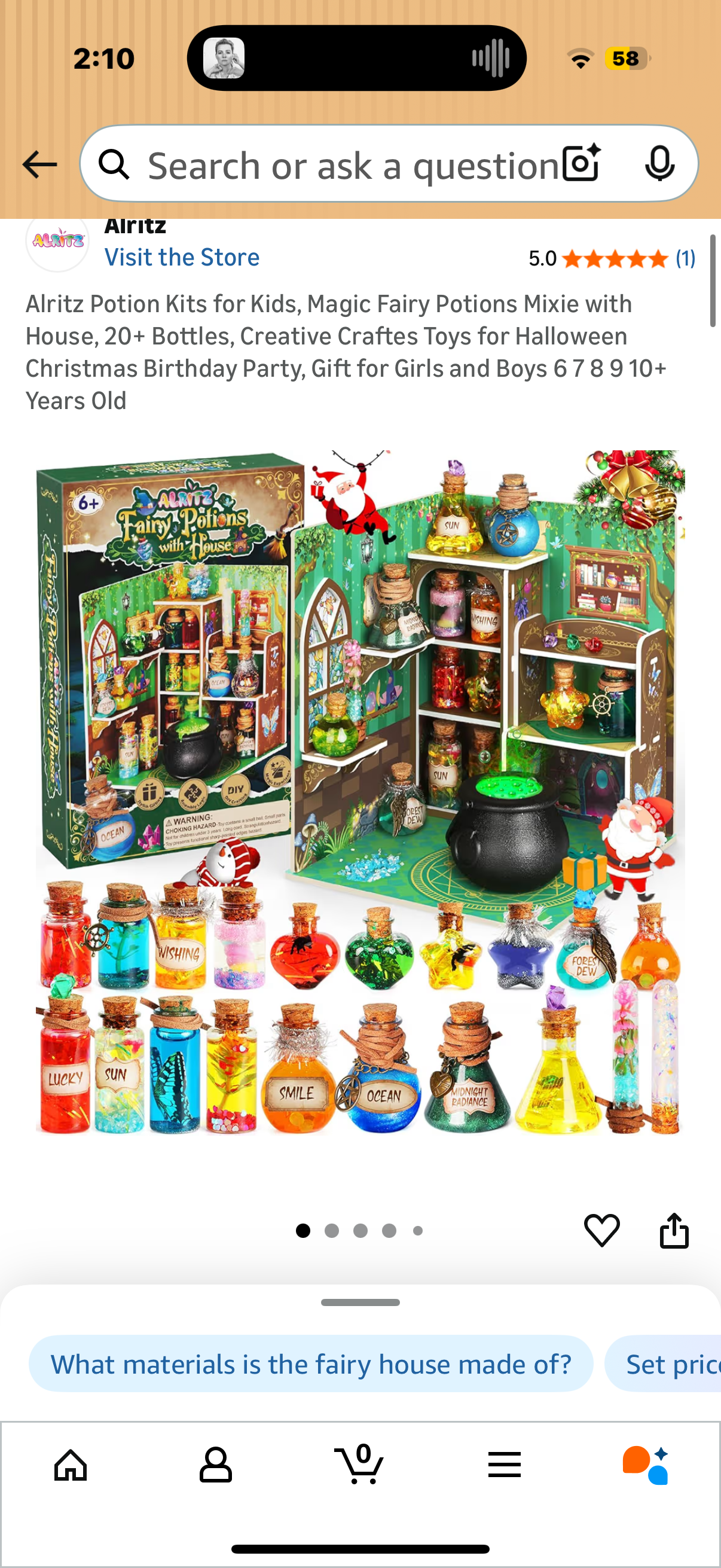 Alritz Potion Kits for Kids, Magic Fairy Potions Mixie with House, 20+ Bottles, Creative Craftes Toys for Halloween Christmas Birthday Party, Gift for Girls and Boys 6 7 8 9 10+ Years Old