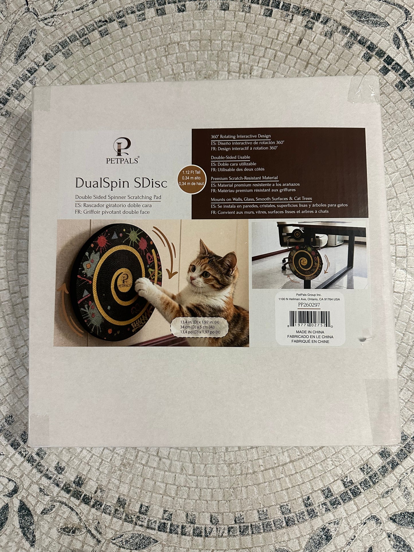360 Degree Rotating Wall-Mounted Vinyl Exercise Cat Scratcher Toy
