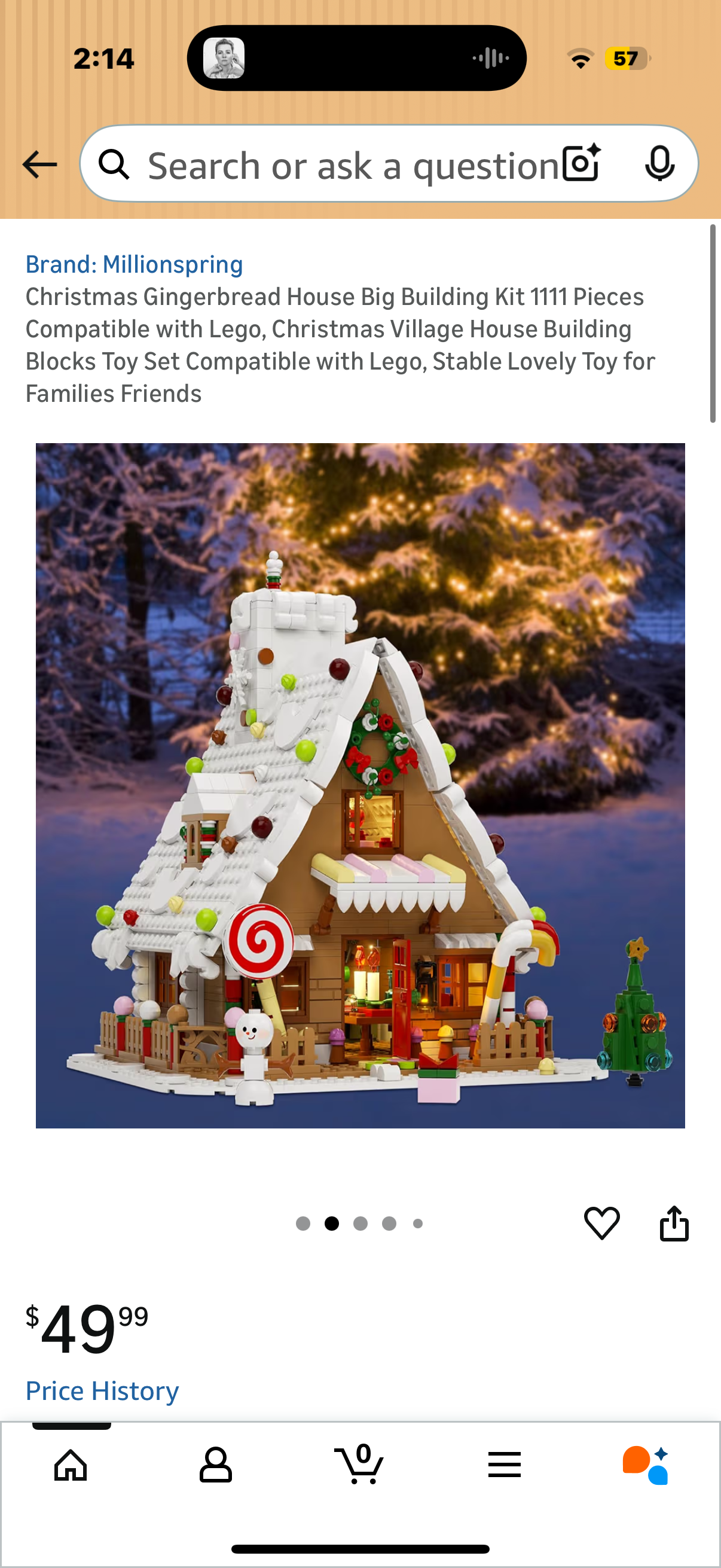 Christmas Gingerbread House Big Building Kit 1111 Pieces Compatible with Lego, Christmas Village House Building Blocks Toy Set Compatible with Lego, Stable Lovely Toy for Families Friends