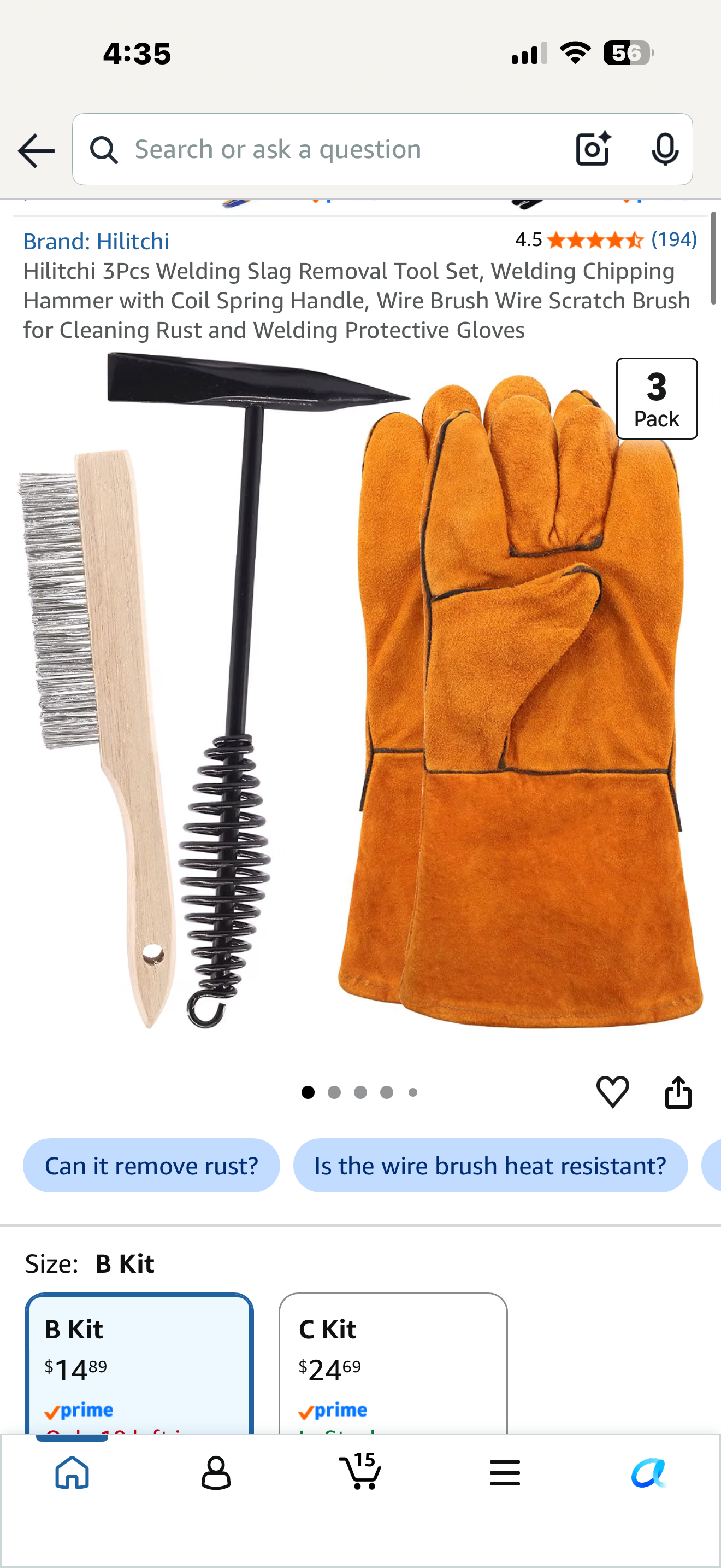 Hilitchi 3Pcs Welding Slag Removal Tool Set, Welding Chipping Hammer with Coil Spring Handle, Wire Brush Wire Scratch Brush for Cleaning Rust and Welding Protective Gloves