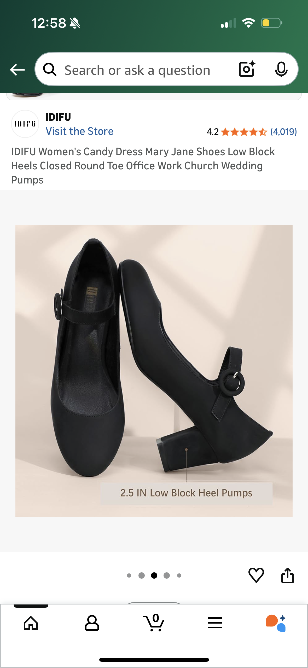 IDIFU Women's Candy Dress Mary Jane Shoes Low Block Heels Closed Round Toe Office Work Church Wedding Pumps (Size 11)