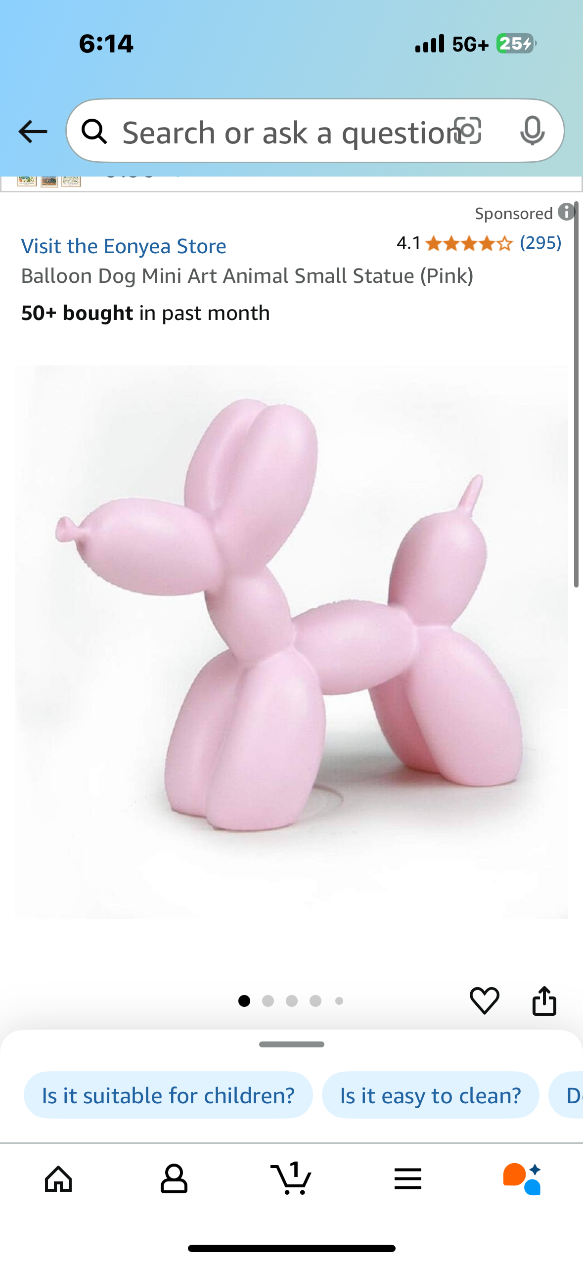 Balloon Dog Mini Art Animal Small Statue (Pink