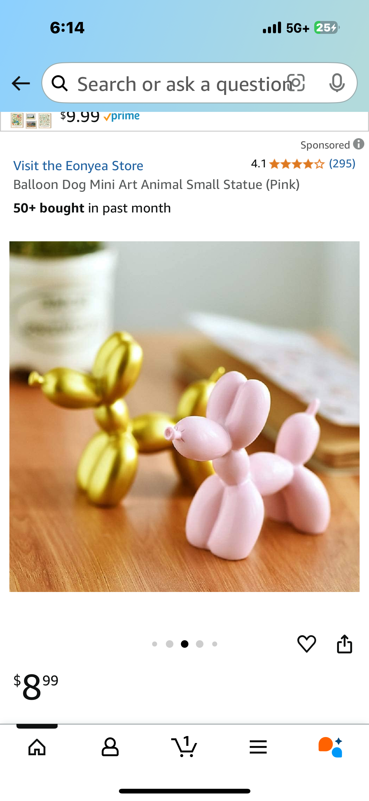 Balloon Dog Mini Art Animal Small Statue (Pink
