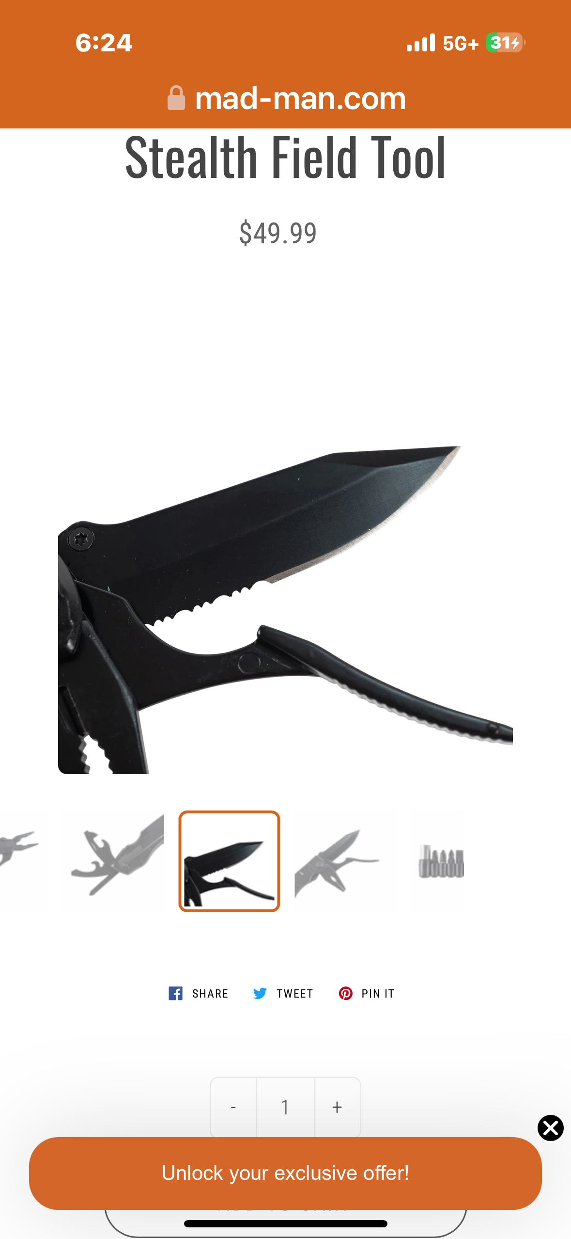 Mad Man Stealth Field Multi-Tool, Men's Accessories Tool Kit