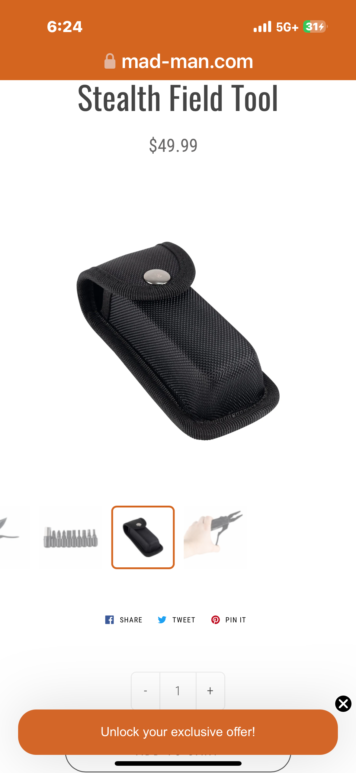 Mad Man Stealth Field Multi-Tool, Men's Accessories Tool Kit