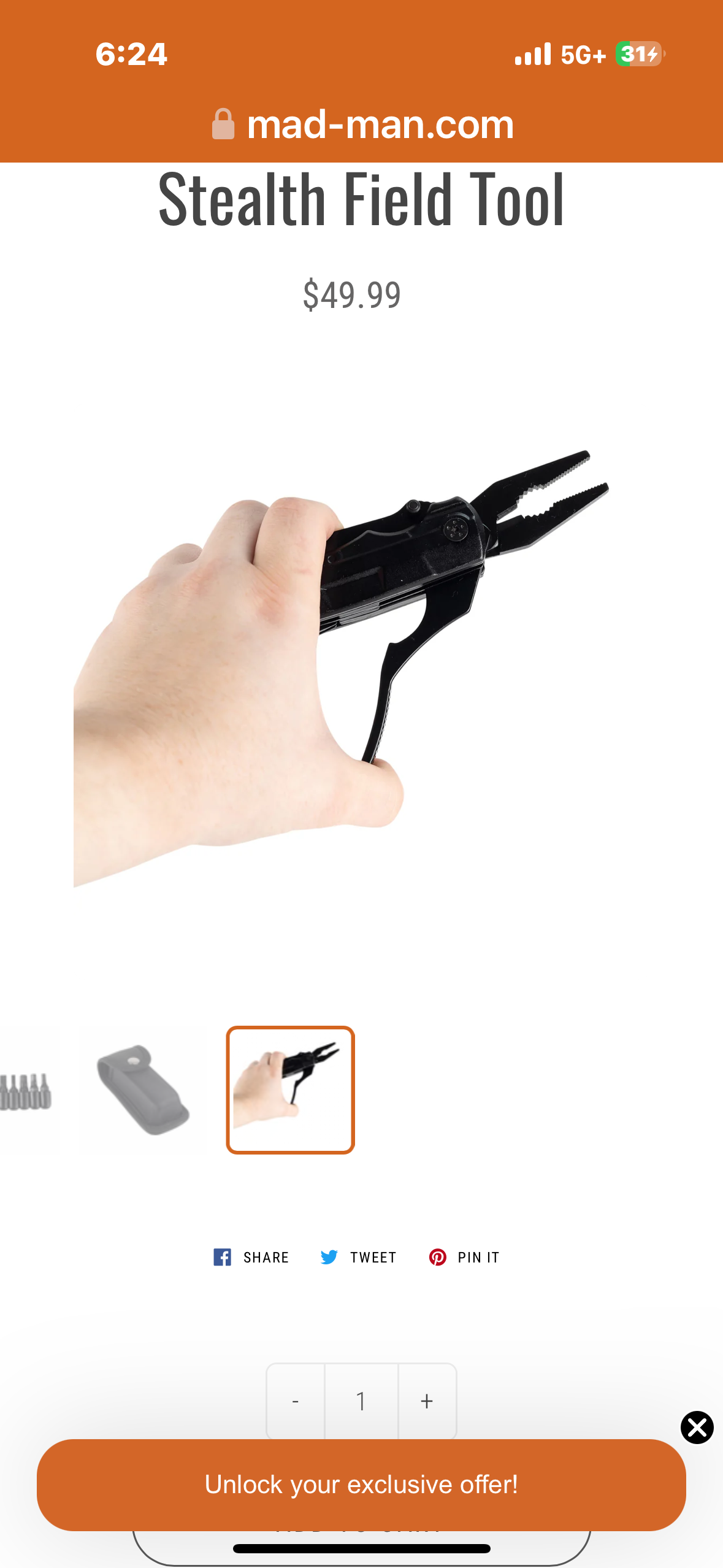 Mad Man Stealth Field Multi-Tool, Men's Accessories Tool Kit