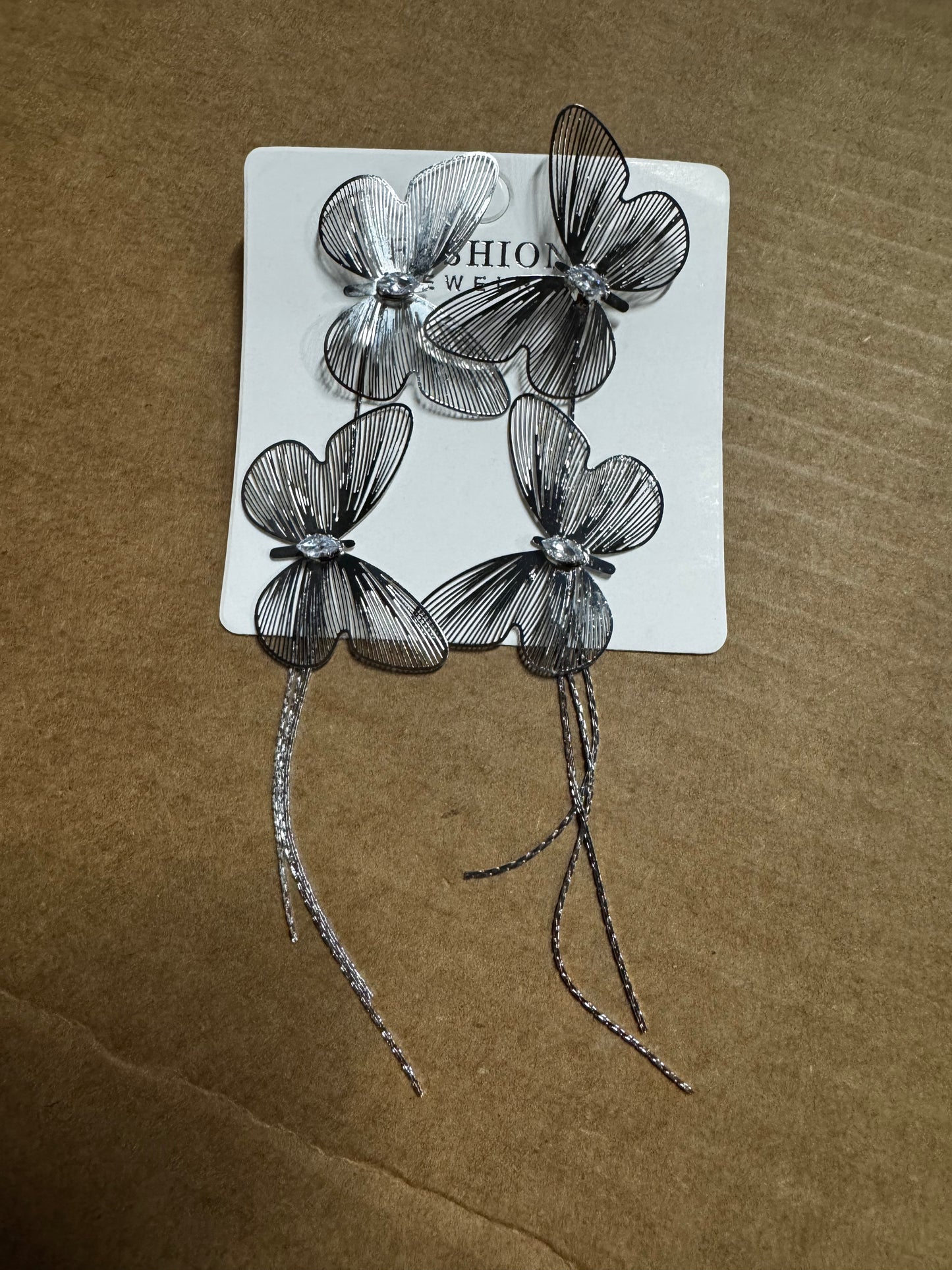 Silver Butterfly Earings