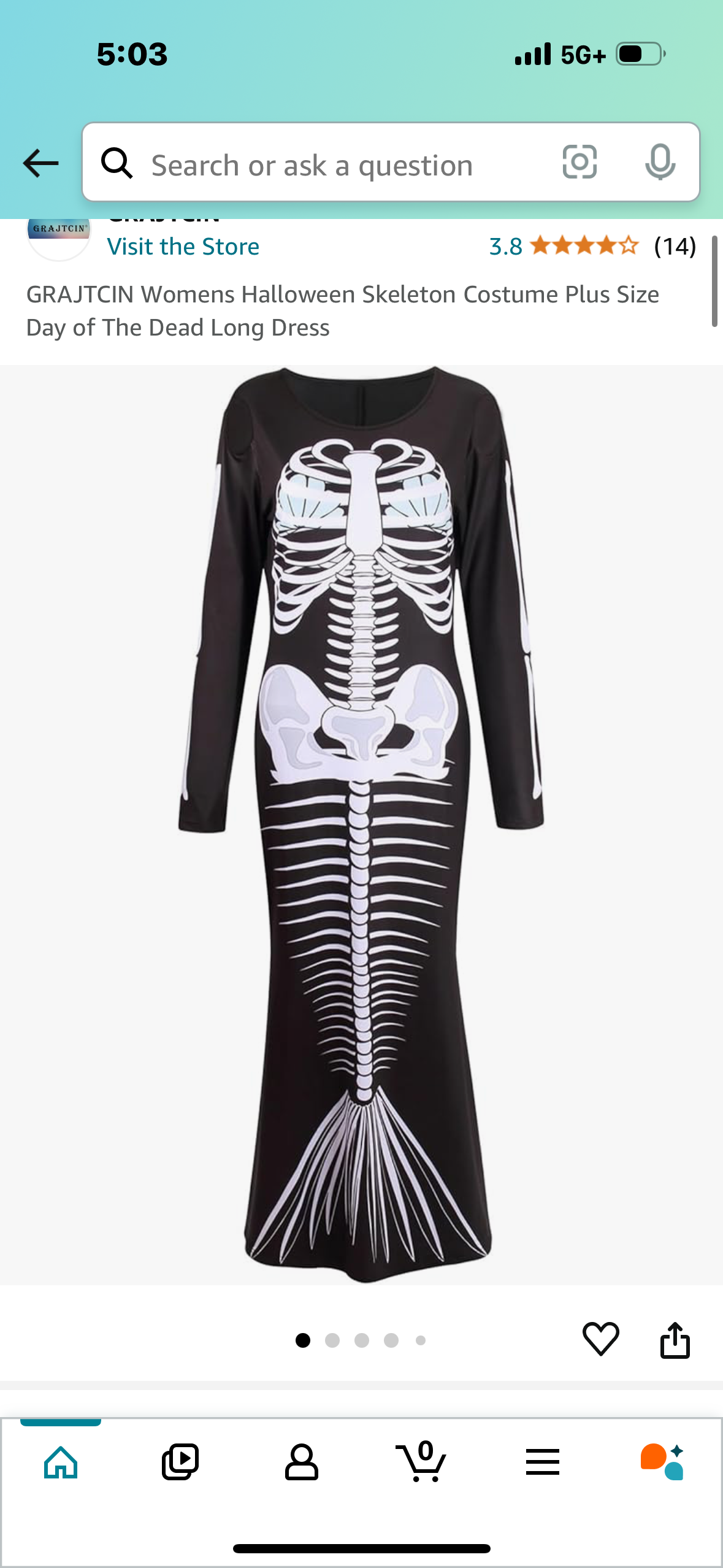 Womens Mermaid Skeleton Costume (Size Large)