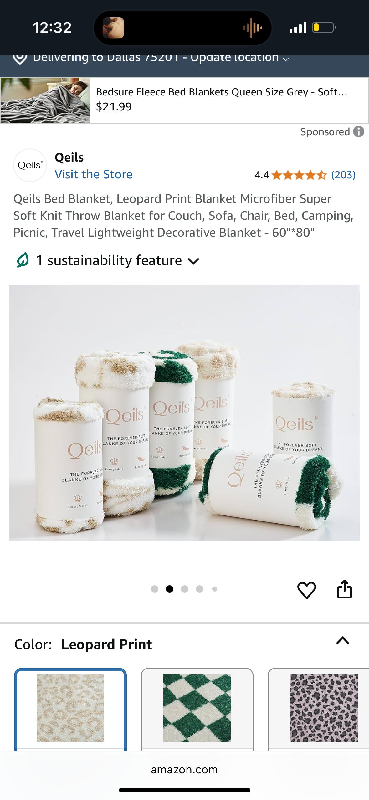 Qeils Throw Blanket for Couch,Super Soft Knit Throw Blanket - Warm Cozy Reversible Blankets, Fluffy Flower Blanket Plush Lightweight Print Blanket for Sofa Bed - 50"*60"