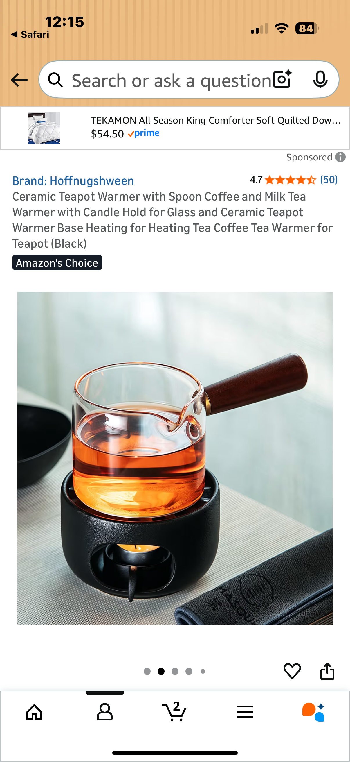 Ceramic Teapot Warmer with Spoon Coffee and Milk Tea Warmer with Candle Hold for Glass and Ceramic Teapot Warmer Base Heating for Heating Tea Coffee Tea Warmer for Teapot (Black)