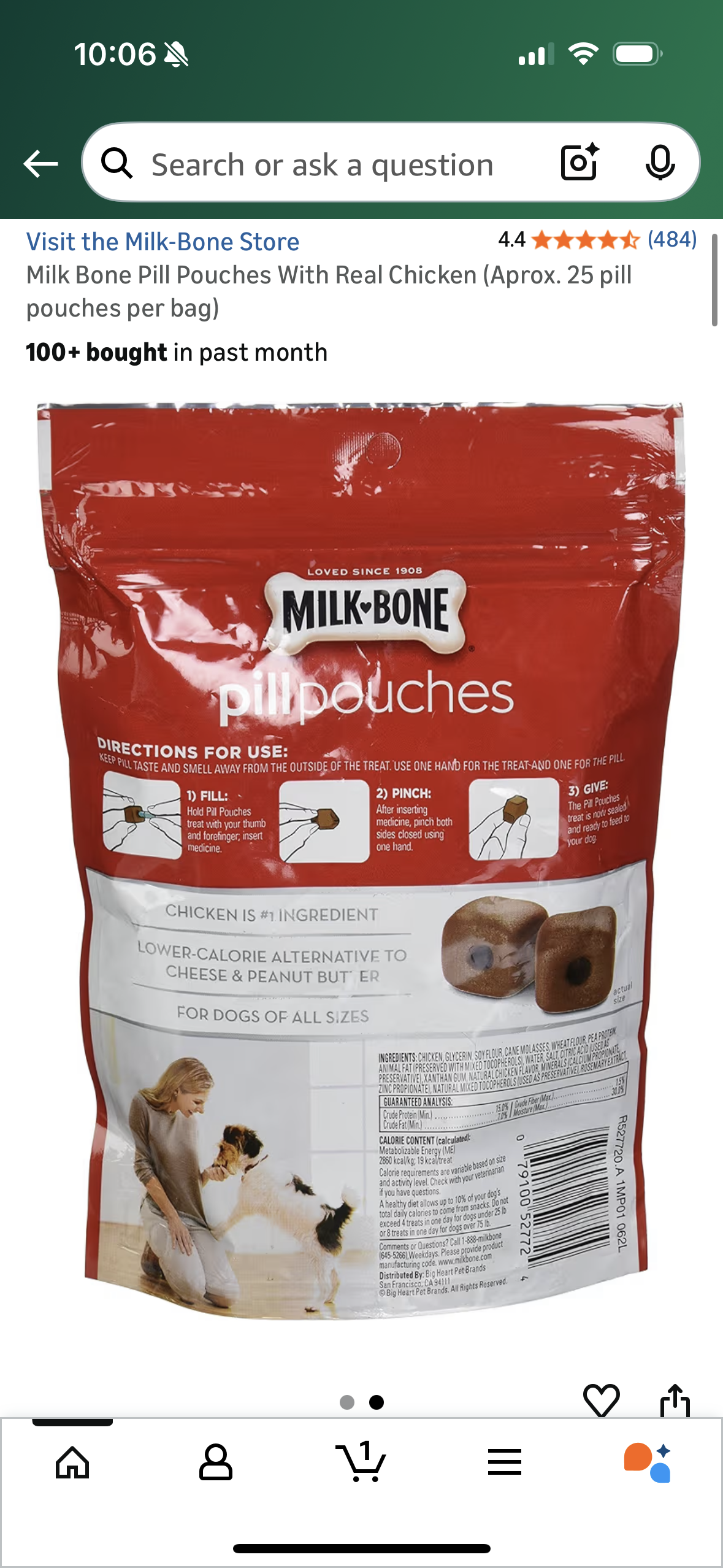 Milk Bone Pill Pouches With Real Chicken (Aprox. 25 pill pouches per bag)
