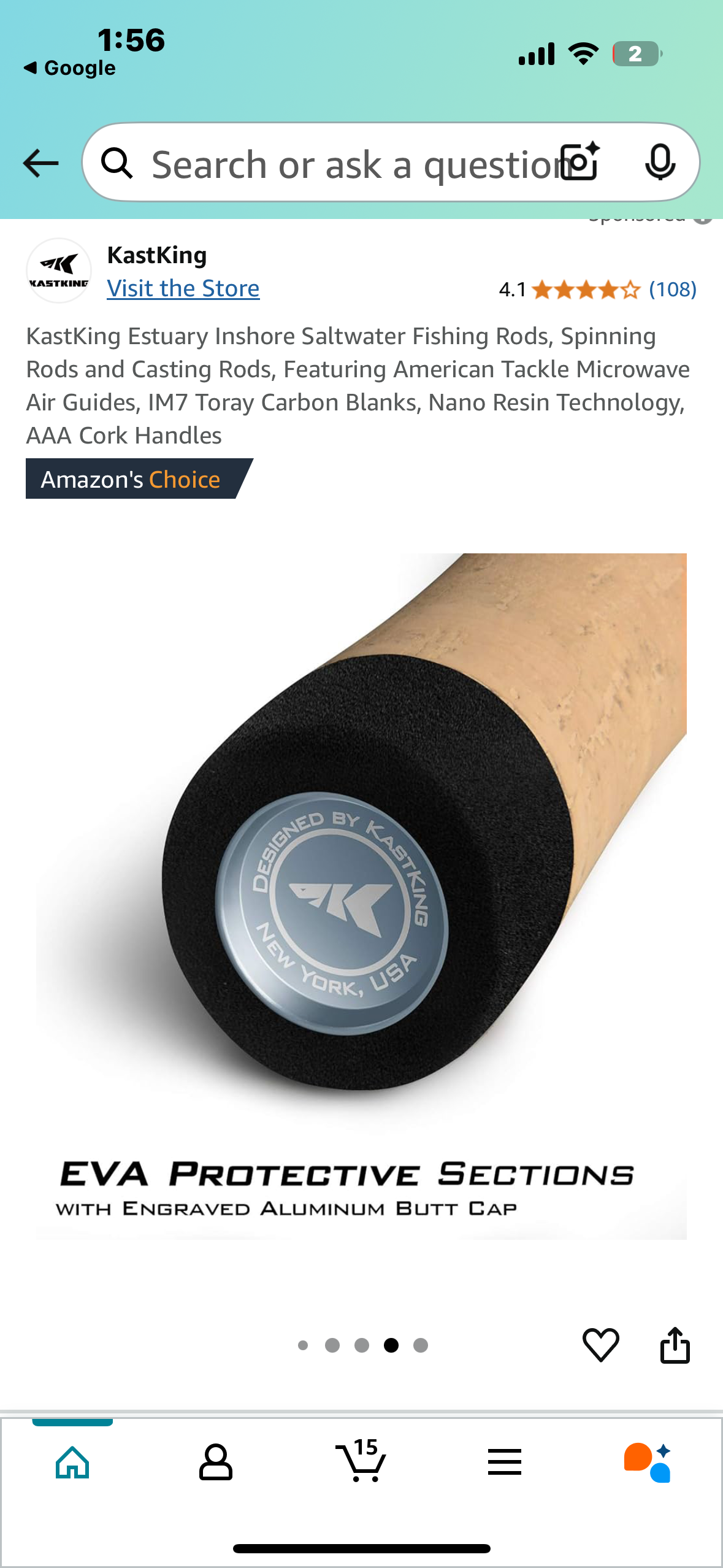 New - KastKing Estuary Inshore Saltwater Fishing Rod Featuring American Tackle Microwave Air Guides, IM7 Toray Carbon Blanks, Nano Resin Technology (W406)