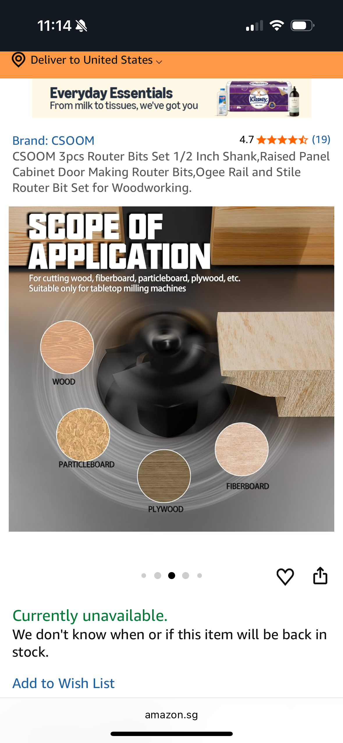 CSOOM 3pcs Router Bits Set 1/2 Inch Shank,Raised Panel Cabinet Door Making Router Bits,Ogee Rail and Stile Router Bit Set for Woodworking.