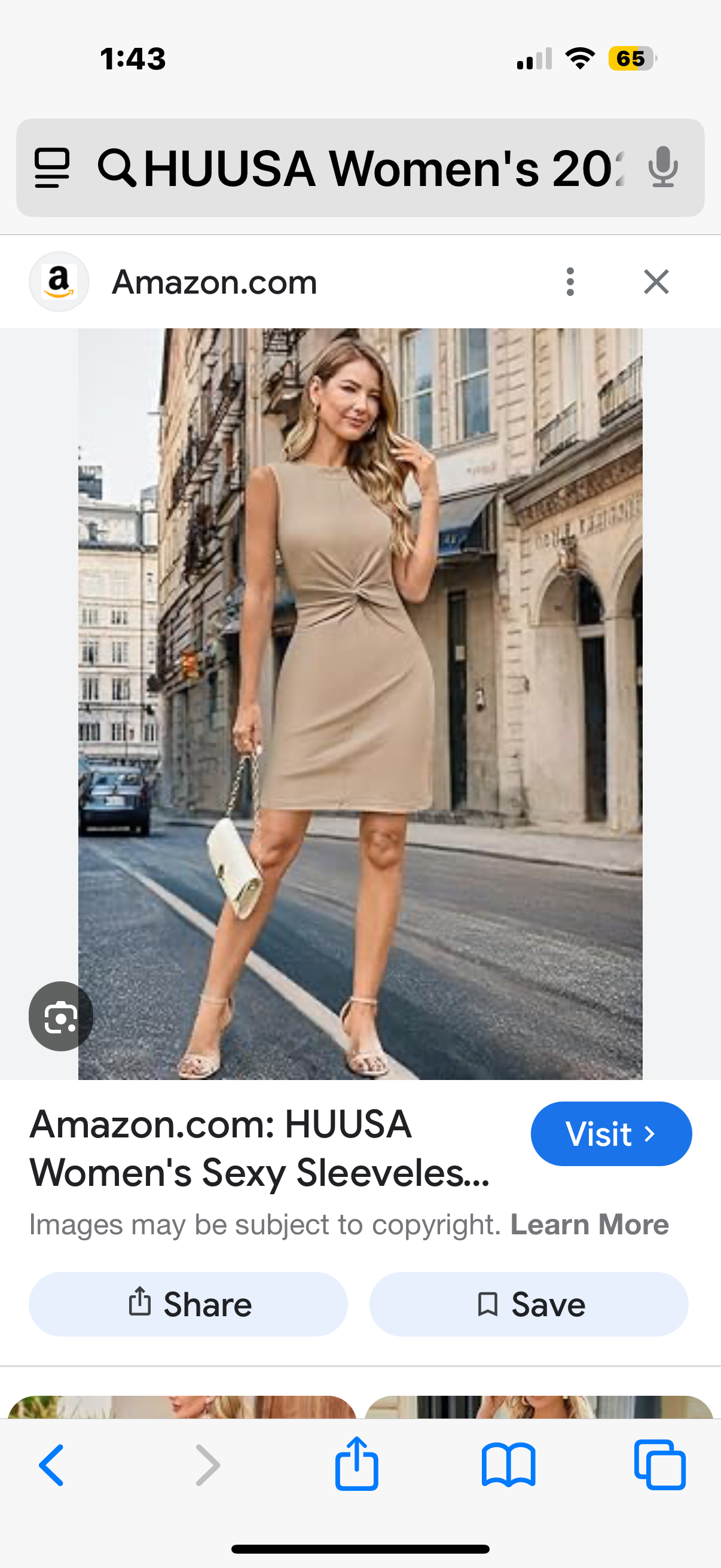 HUUSA Women's 2025 Summer Casual Knitted Dress Sleeveless Wrap Bodycon Ruched Spring Mini Dresses Empire Waist Wedding Guest Vacation Outfits Flaxen (Size Small)