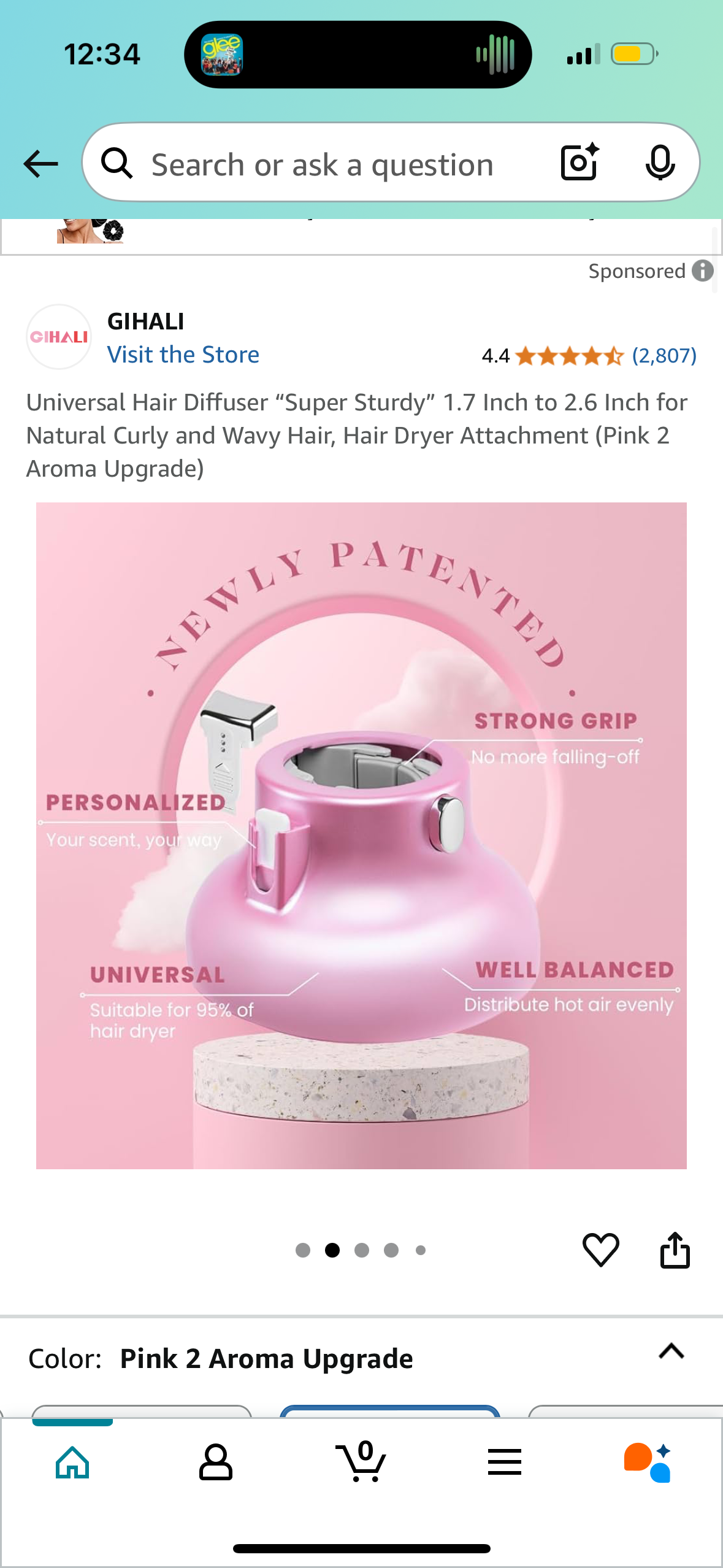 Universal Hair Diffuser “Super Sturdy” 1.7 Inch to 2.6 Inch for Natural Curly and Wavy Hair, Hair Dryer Attachment (Pink 2 Aroma Upgrade)
