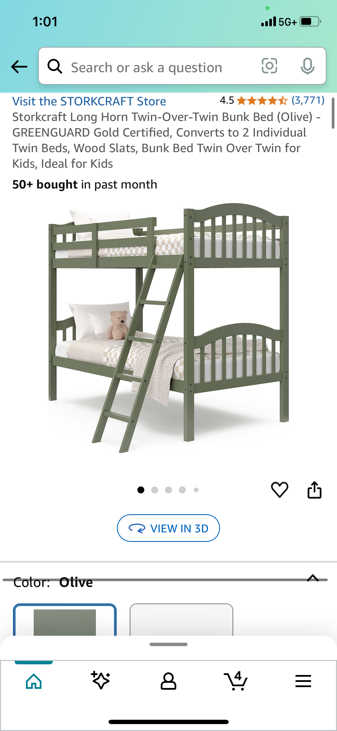 New - Twin Size Bunk Beds Convert To Individual Beds (B874)