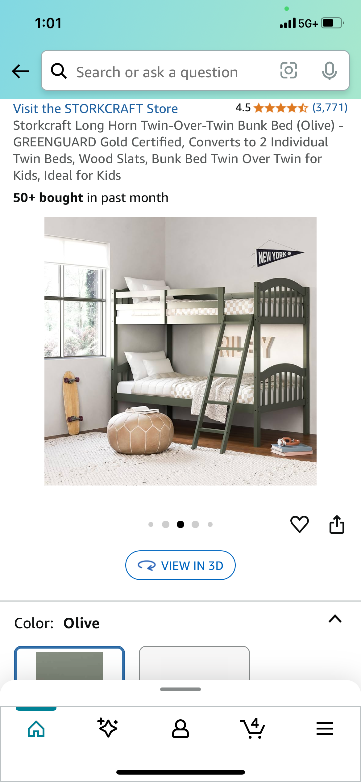 New - Twin Size Bunk Beds Convert To Individual Beds (B874)