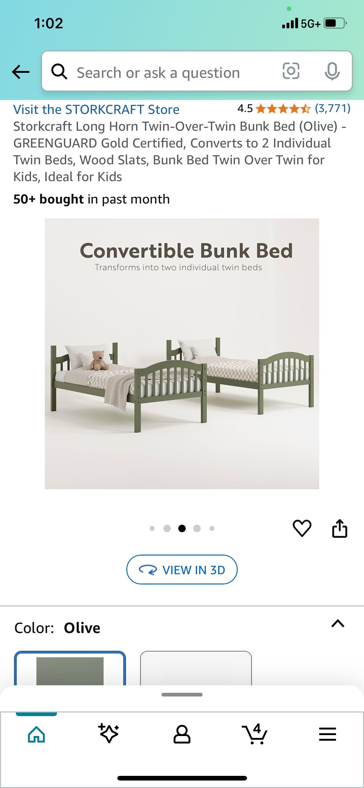 New - Twin Size Bunk Beds Convert To Individual Beds (B874)