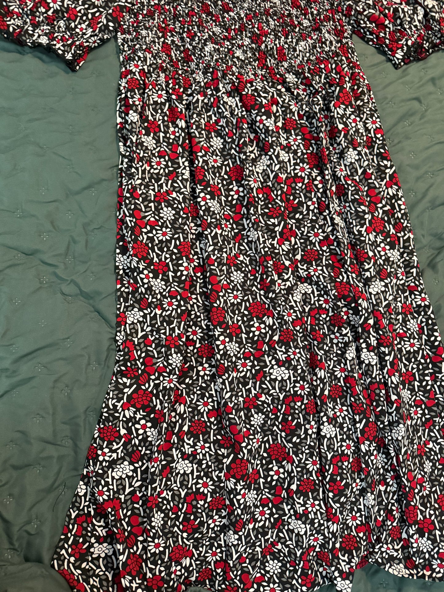 Gboomo Womens Plus Size Dress Square Neck Puff Short Sleeve Off Shoulder Floral Boho Flowy Casual Beach Summer Maxi Dresses (Size 2X & 3X)