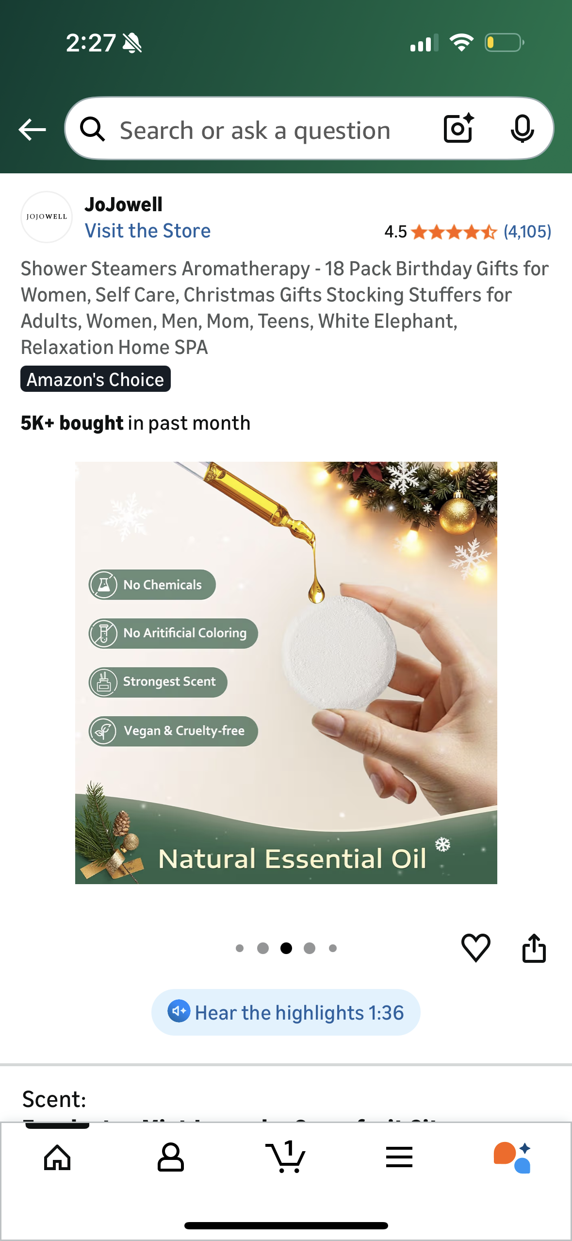 Shower Steamers Aromatherapy - 18 Pack Birthday Gifts for Women, Self Care, Christmas Gifts Stocking Stuffers for Adults, Women, Men, Mom, Teens, White Elephant, Relaxation Home SPA