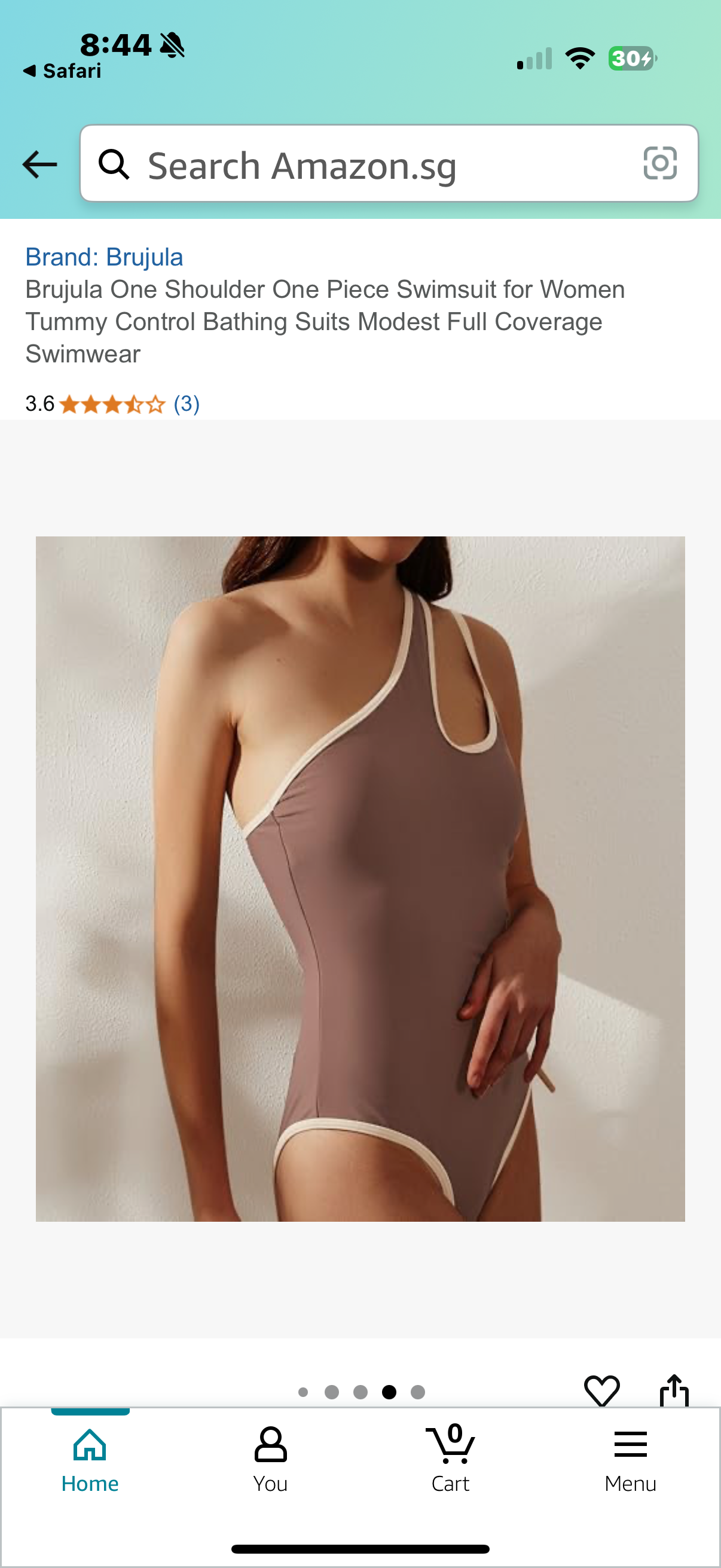 Brujula One Shoulder One Piece Swimsuit for Women Tummy Control Bathing Suits Modest Full Coverage Swimwear