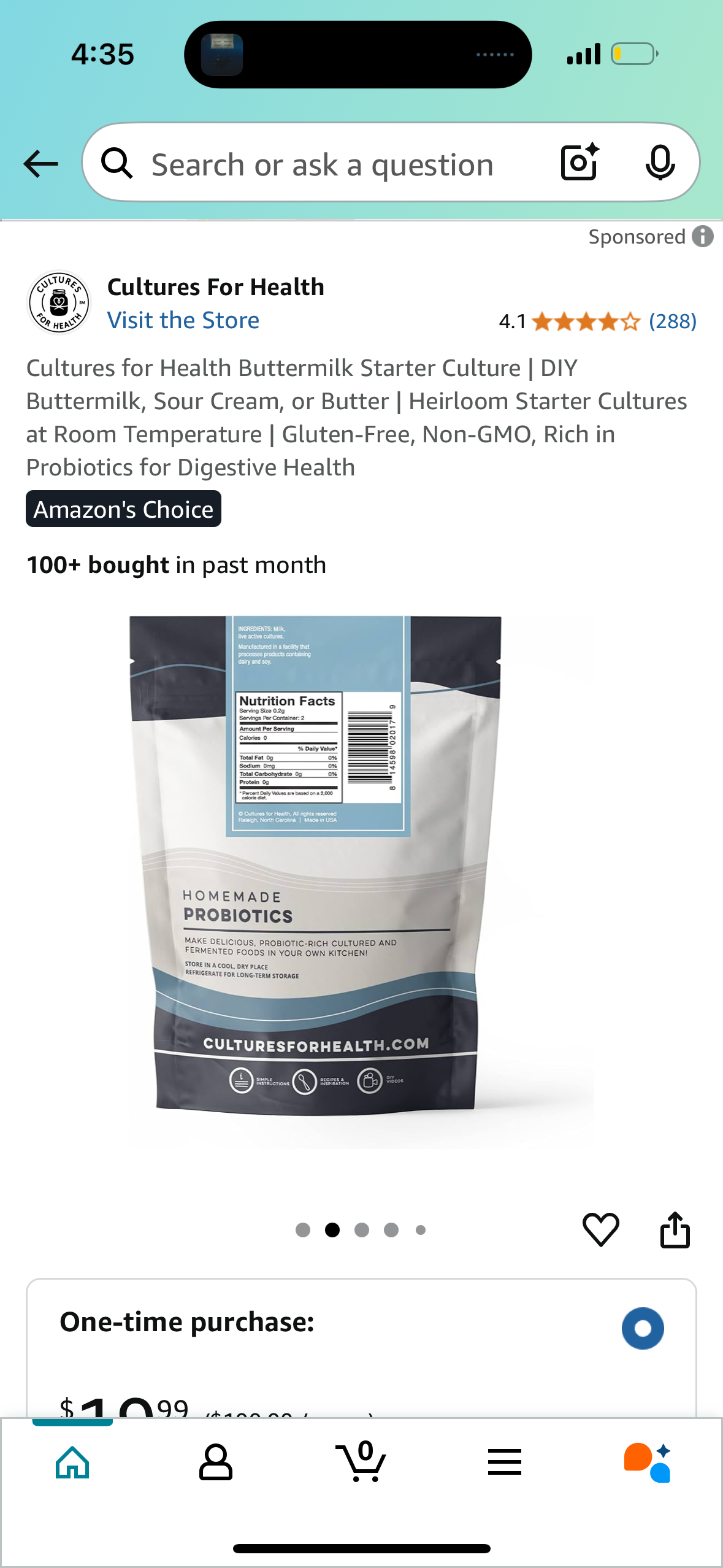 Cultures for Health Buttermilk Starter Culture | DIY Buttermilk, Sour Cream, or Butter | Heirloom Starter Cultures at Room Temperature | Gluten-Free, Non-GMO, Rich in Probiotics for Digestive Health