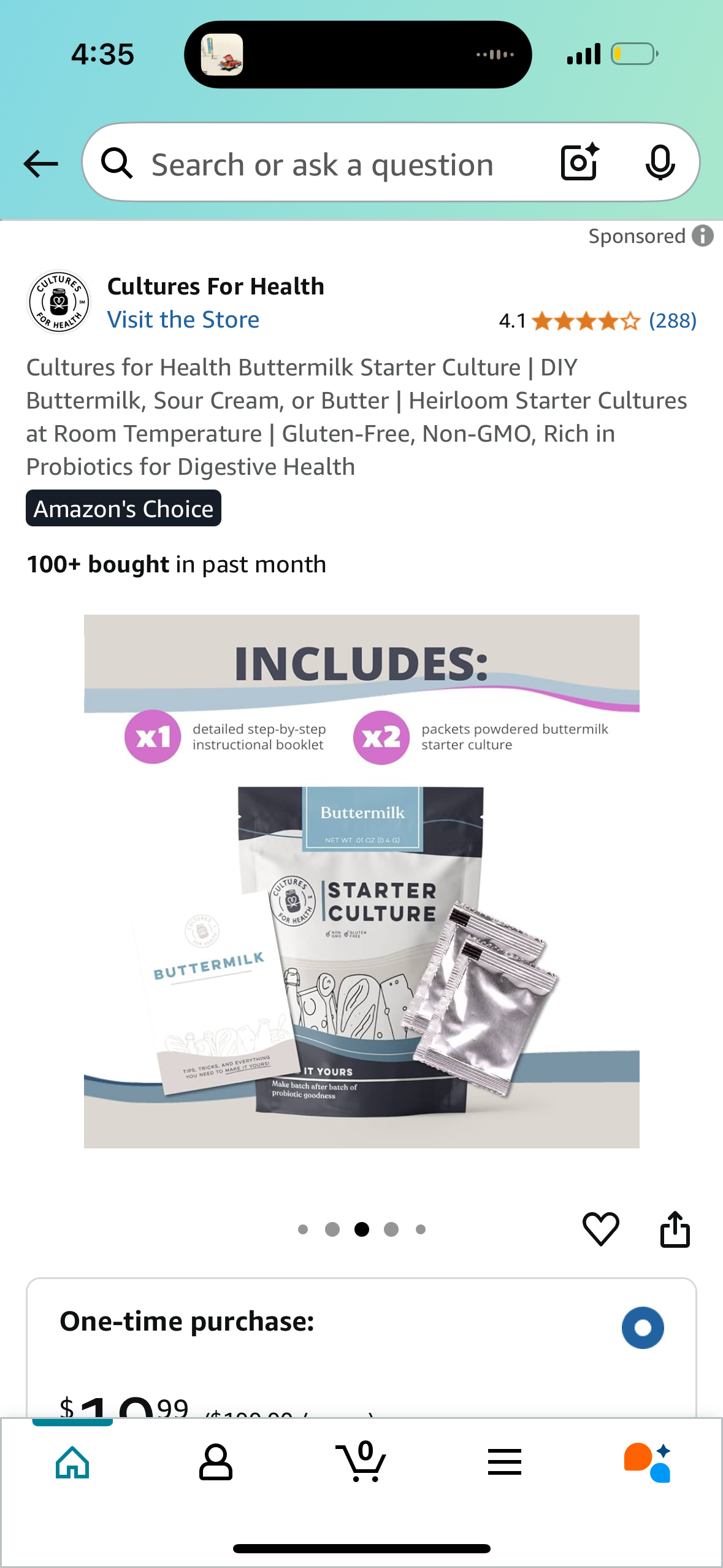 Cultures for Health Buttermilk Starter Culture | DIY Buttermilk, Sour Cream, or Butter | Heirloom Starter Cultures at Room Temperature | Gluten-Free, Non-GMO, Rich in Probiotics for Digestive Health