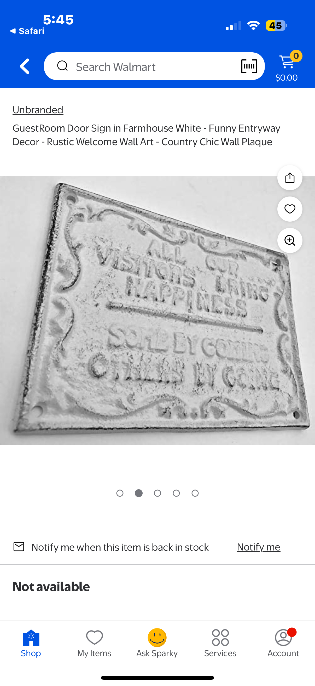 GuestRoom Door Sign in Farmhouse White - Funny Entryway Decor - Rustic Welcome Wall Art - Country Chic Wall Plaque