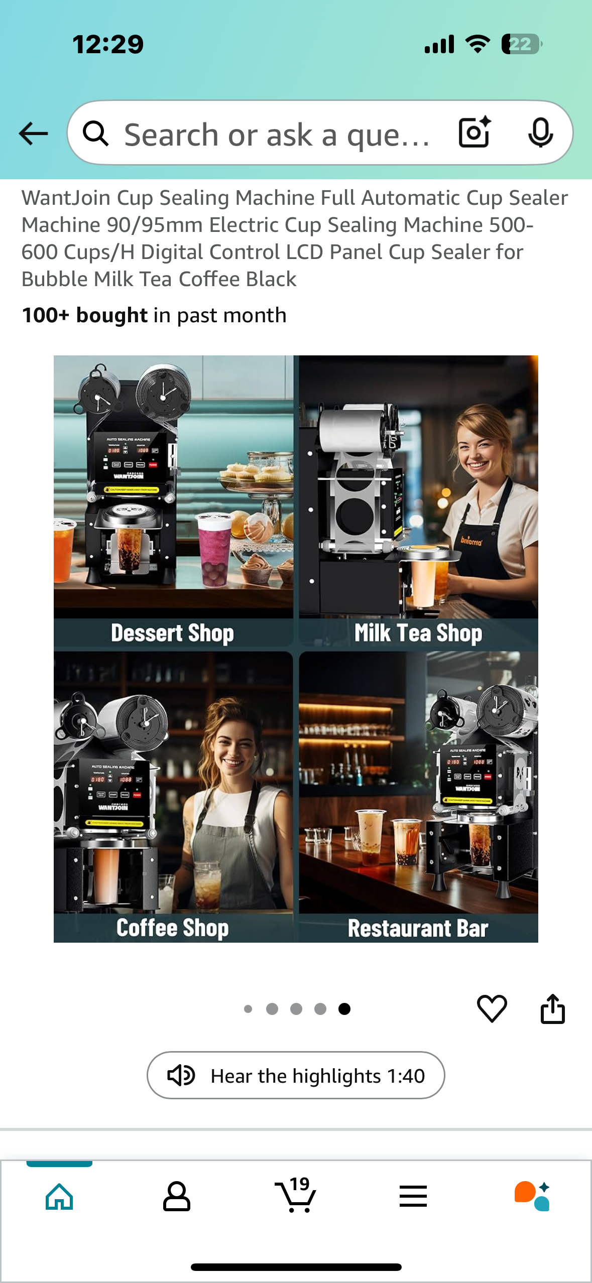 WantJoin Cup Sealing Machine, Fullly Automatic Cup Sealer Machine, 90/95mm, 500- 600 Cups/H for Bubble Milk, Tea,Coffee (R626)