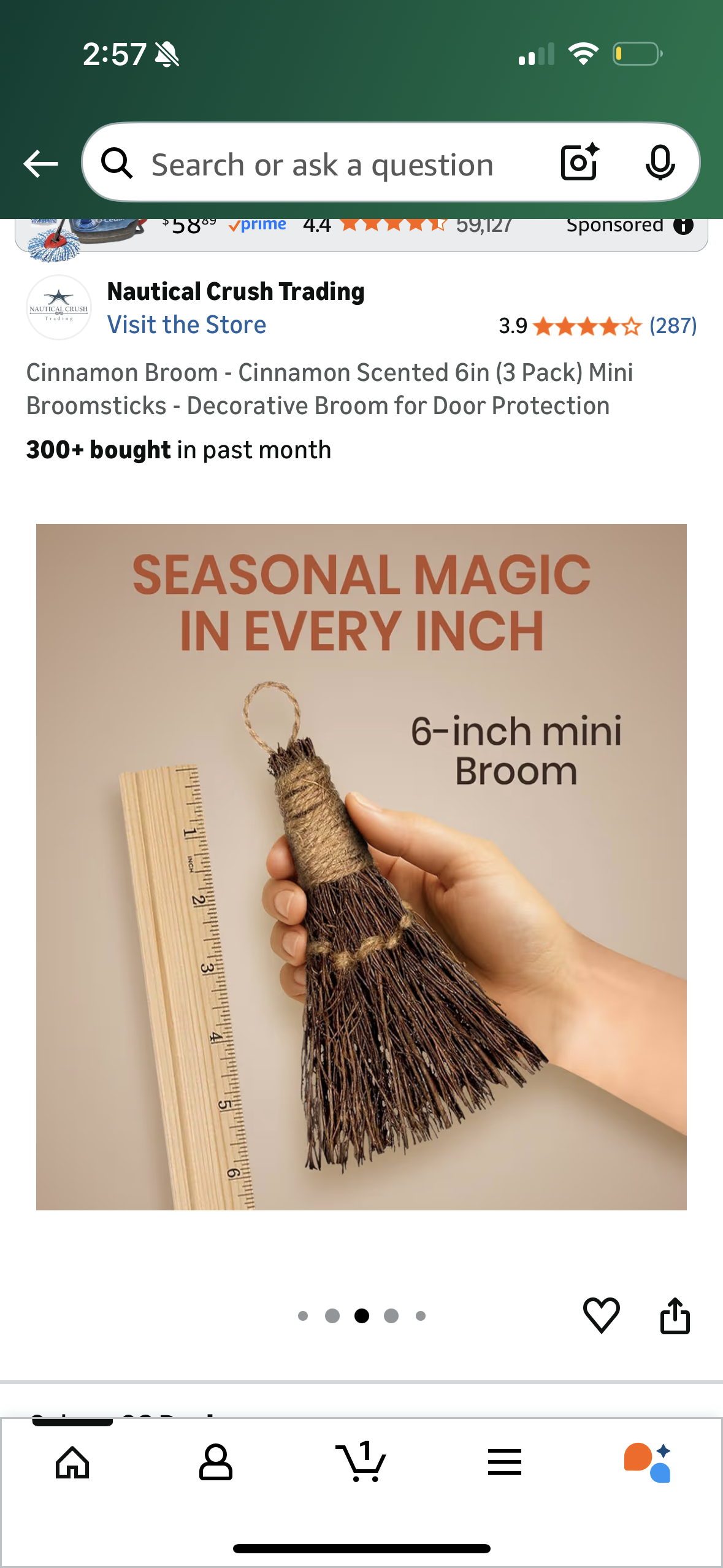 Cinnamon Broom - Cinnamon Scented 6in (3 Pack) Mini Broomsticks - Decorative Broom for Door Protection