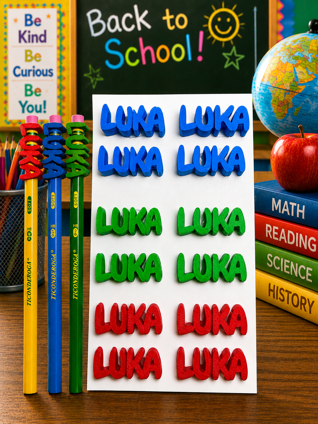 12 Customized Pencil Name Tags