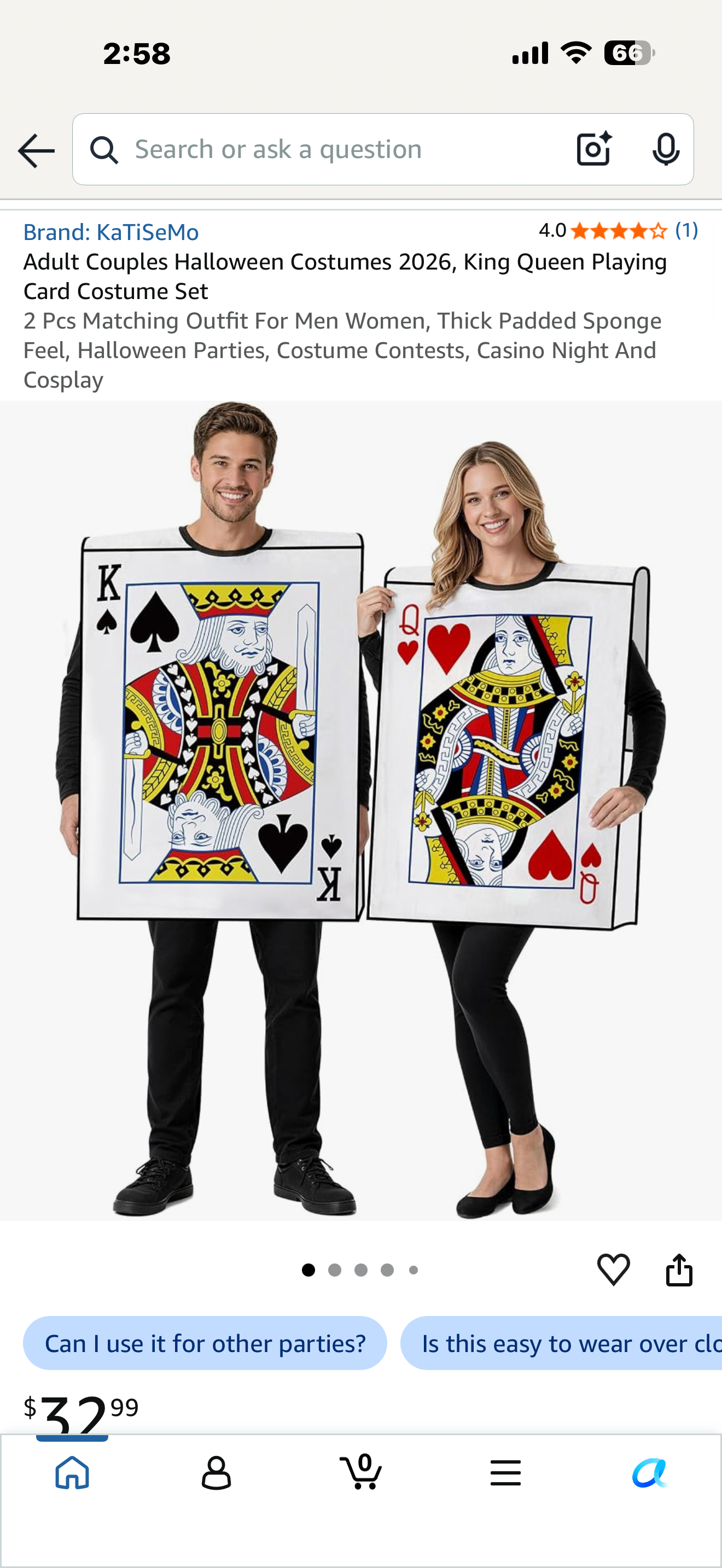 Adult Couples Halloween Costumes 2026, King Queen Playing Card Costume Set