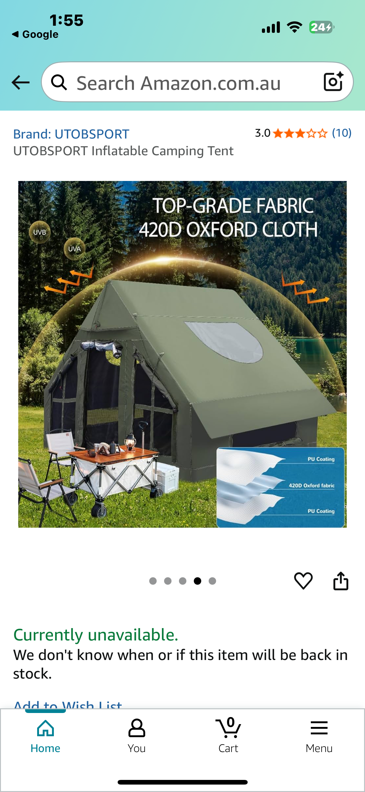 Inflatable Tent with Pump,4-6 Person Glamping Camping Tent House, Easy Setup, 4 Seasons, Waterproof with Mesh Windows (W478)