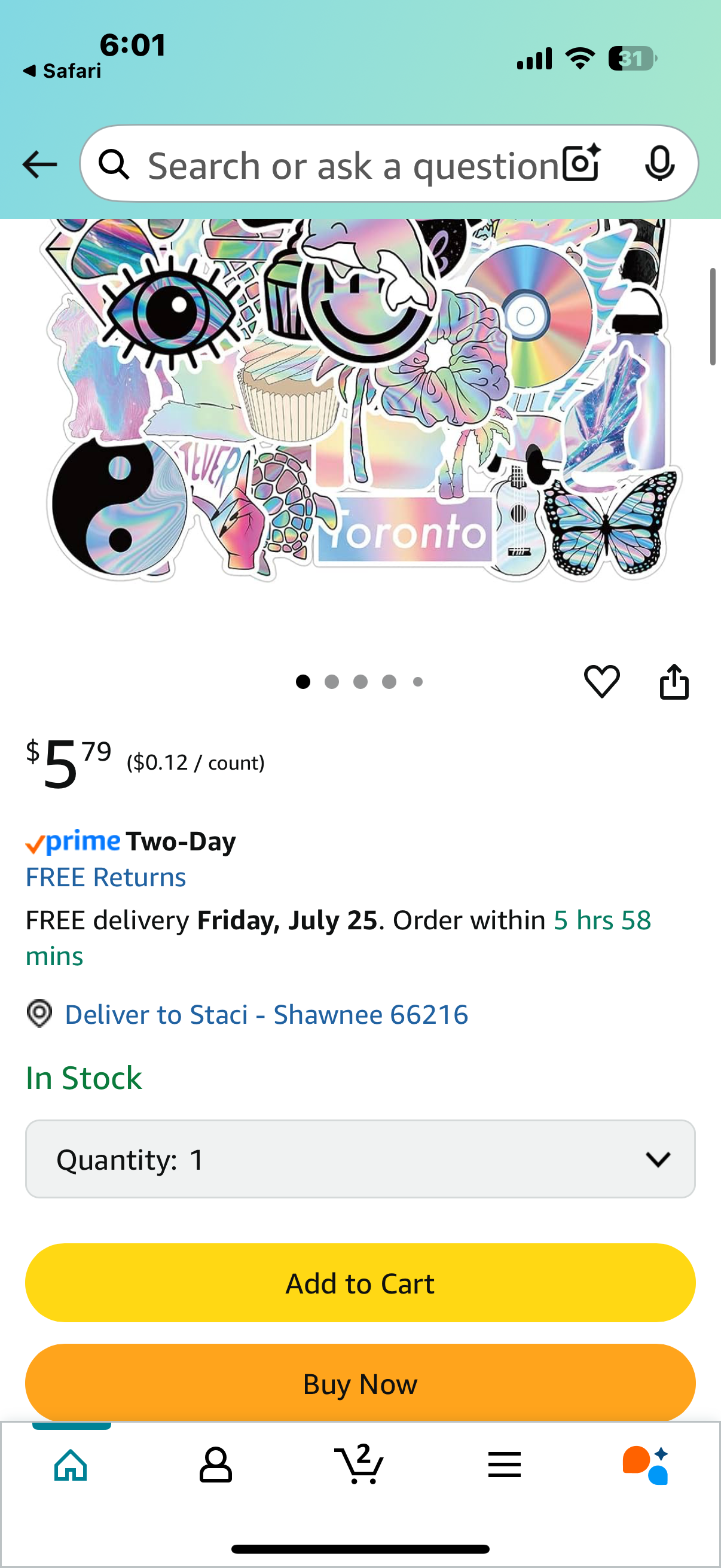 VSCO Stickers for Water Bottles, 50Pcs Waterproof Vinyl Stickers Pack for Hydro Flask, Laptop, Computer, Skateboard, Luggage, Phone, Trendy Cute Aesthetic Stickers