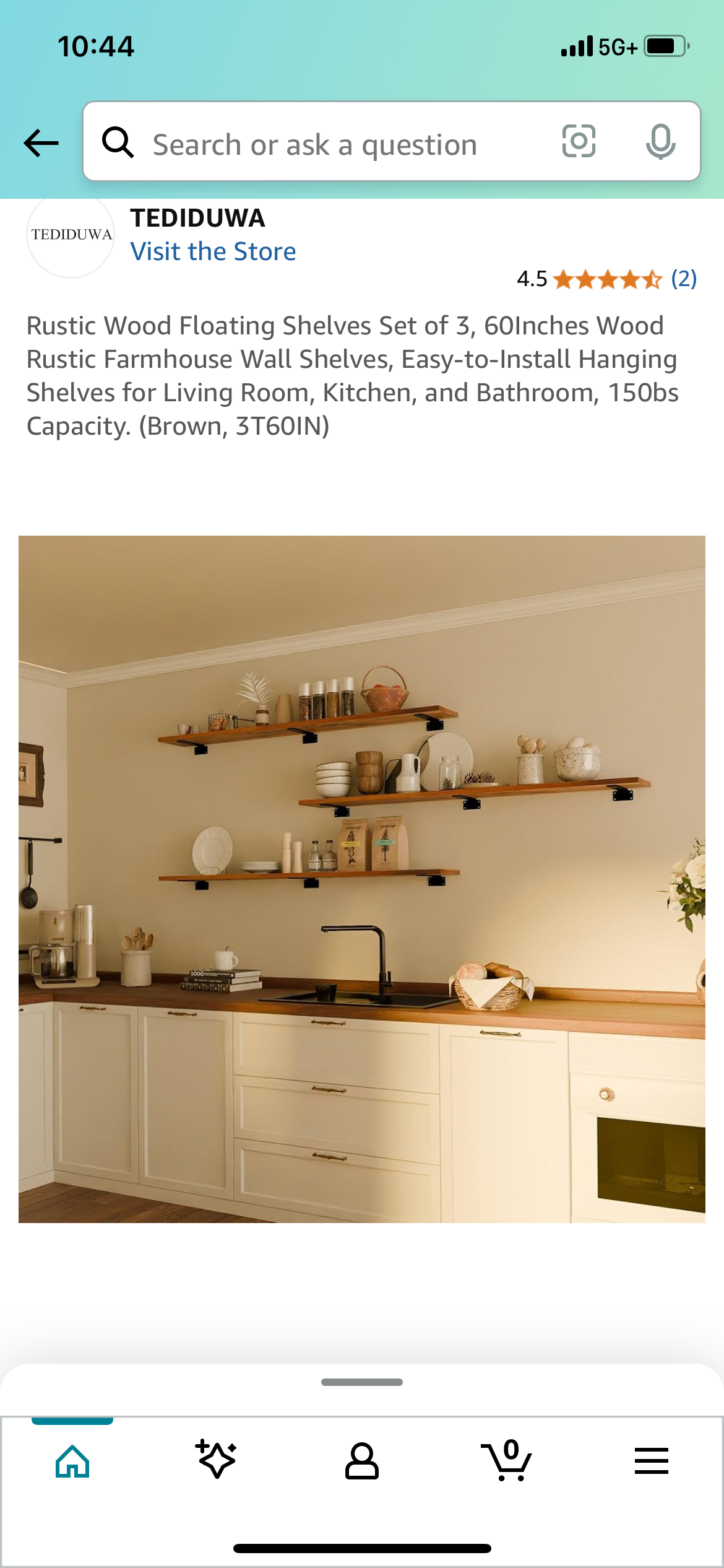 New - Set of 3 Rustic Wood Floating Shelves (L805)