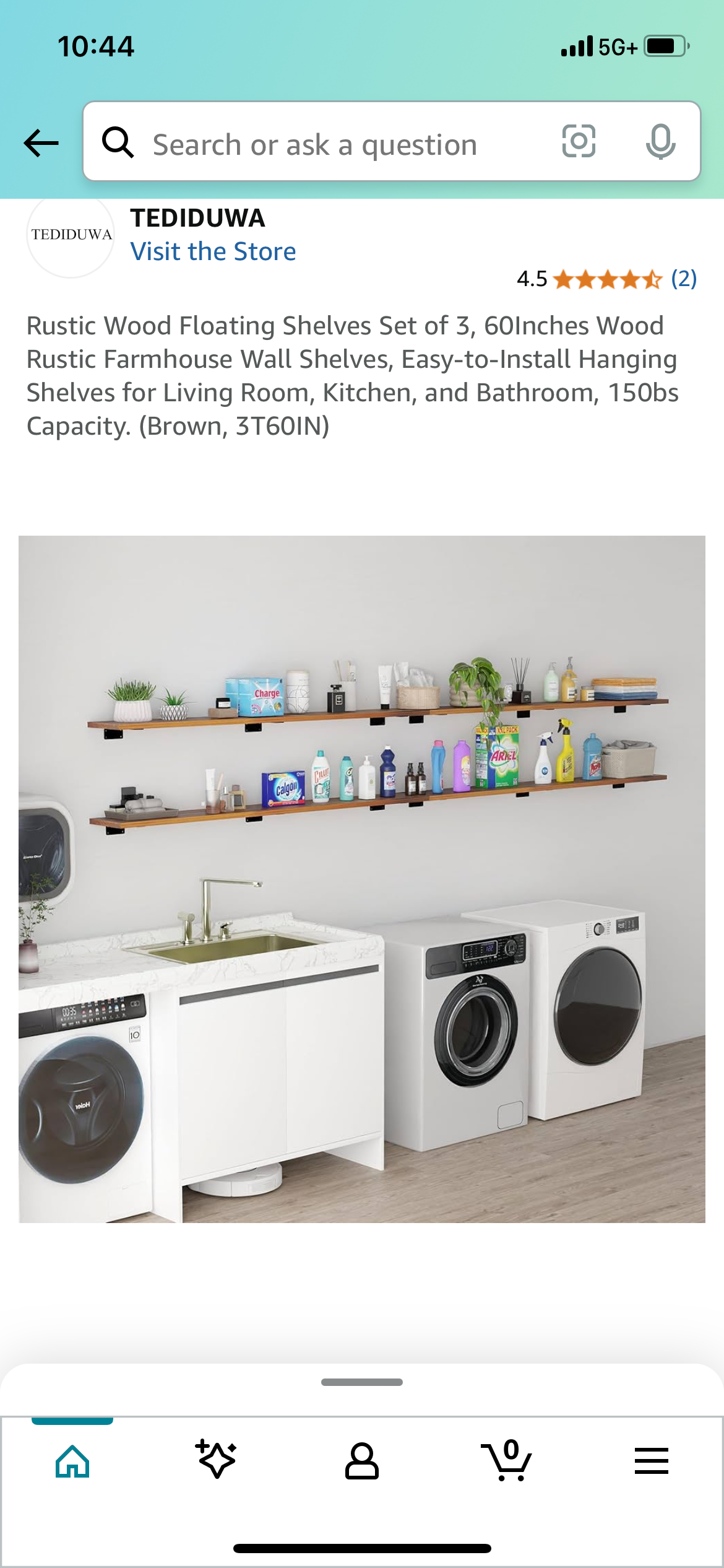 New - Set of 3 Rustic Wood Floating Shelves (L805)