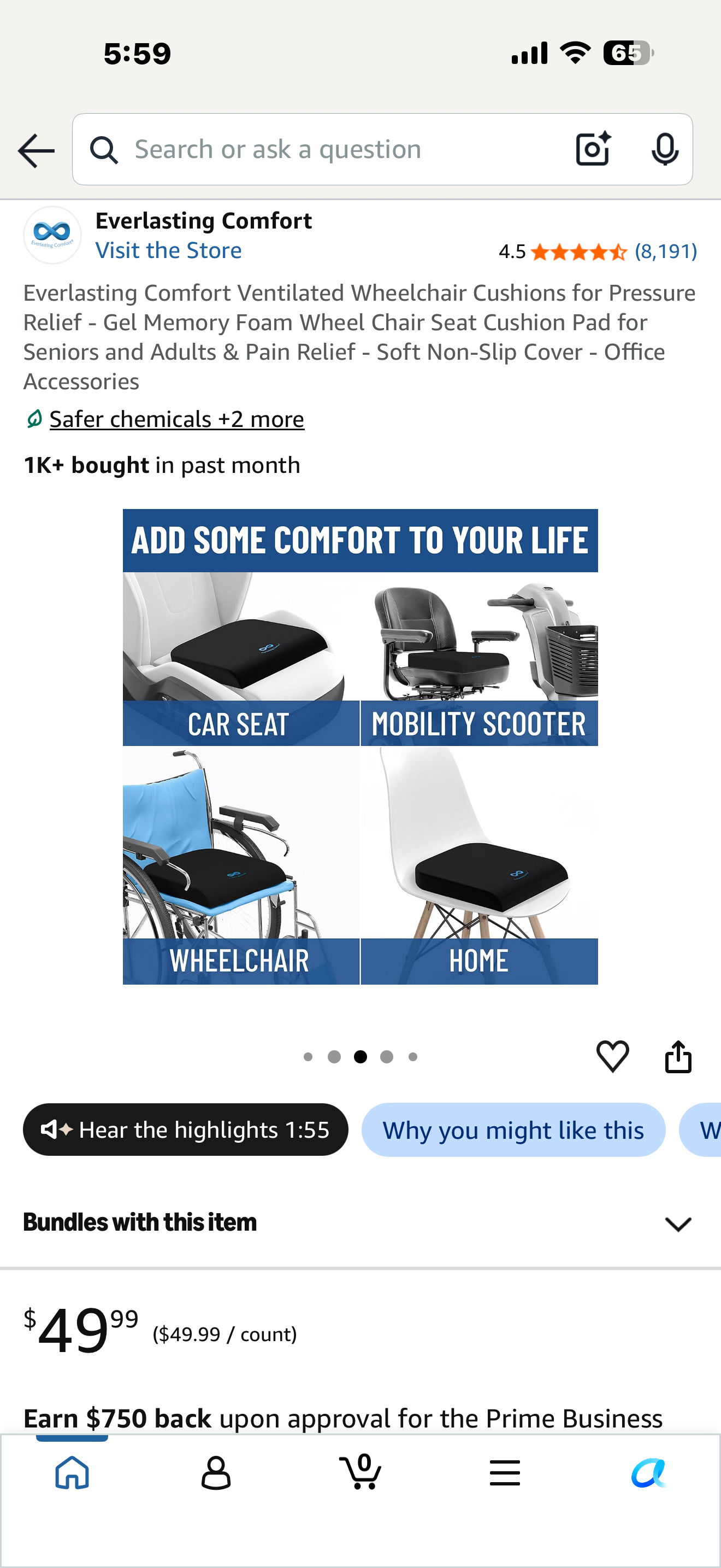 Everlasting Comfort Ventilated Wheelchair Cushions for Pressure Relief - Gel Memory Foam Wheel Chair Seat Cushion Pad for Seniors and Adults & Pain Relief - Soft Non-Slip Cover - Office Accessories