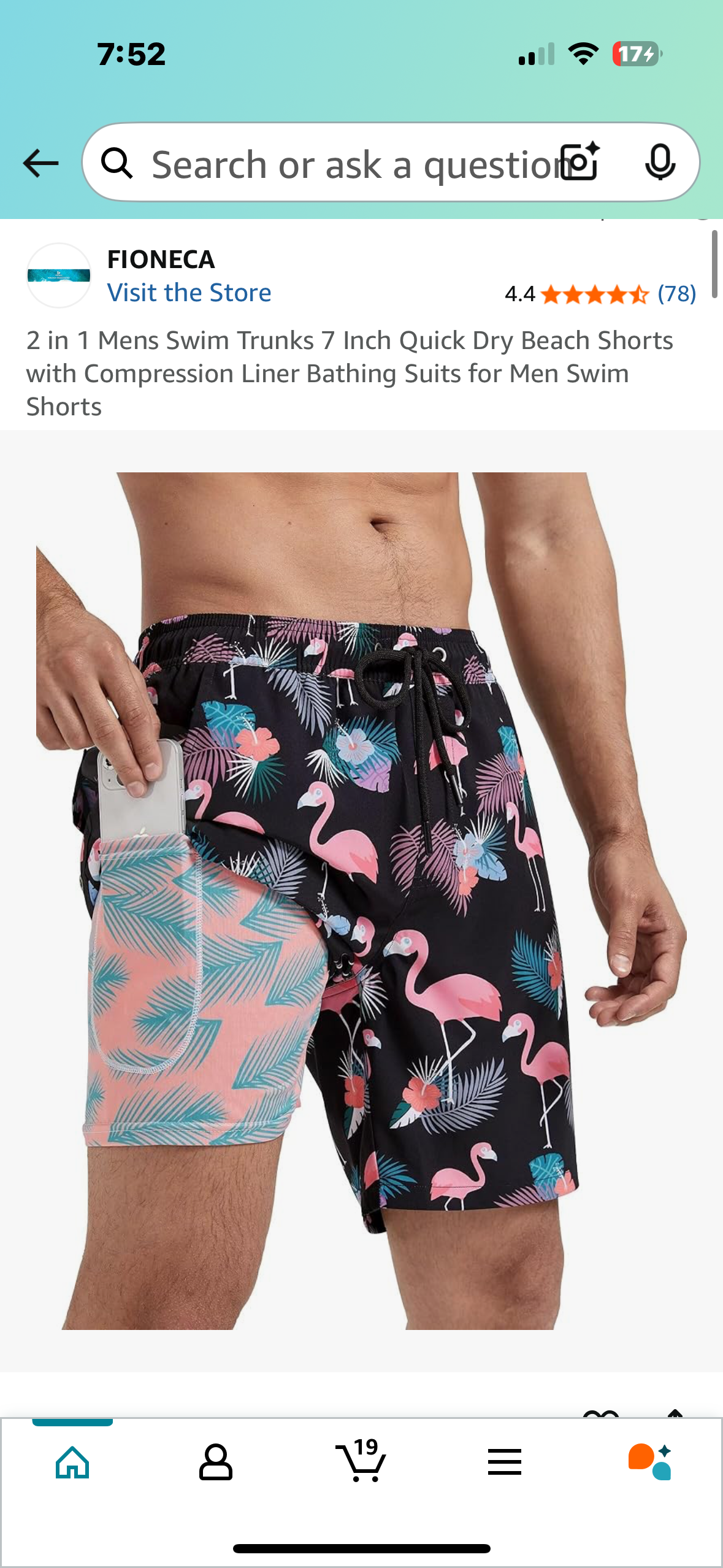 2 in 1 Mens Swim Trunks 7 Inch Quick Dry Beach Shorts with Compression Liner Bathing Suits for Men Swim Shorts (Size XL)