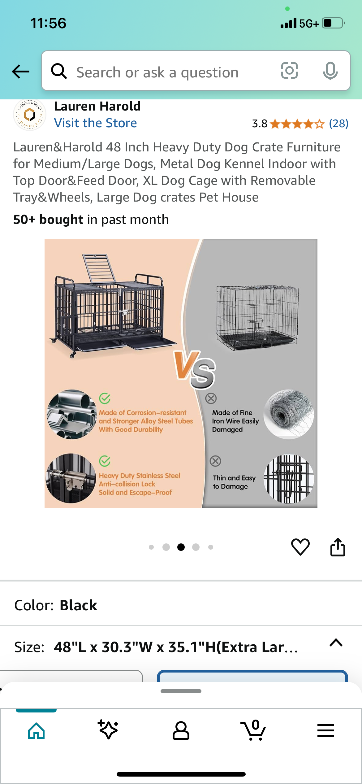 New - Heavy Duty Dog Crate 48" (R489)