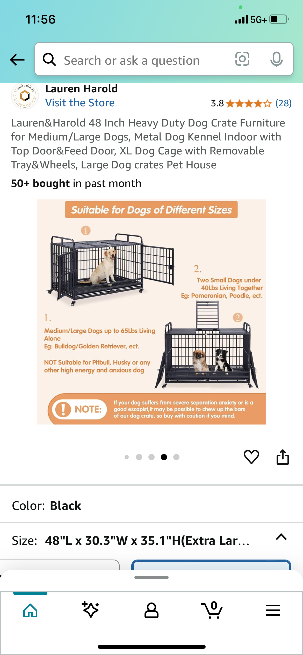 New - Heavy Duty Dog Crate 48" (R489)