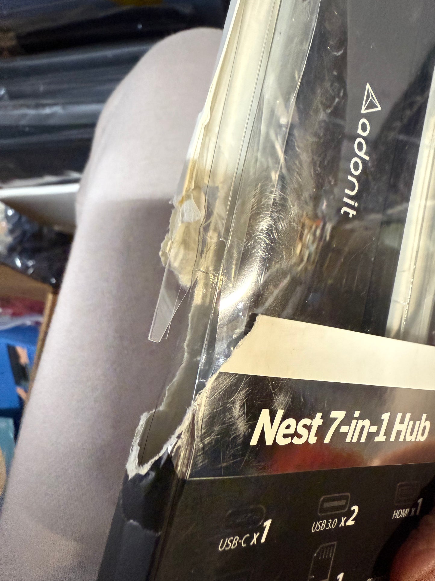 Adonit Nest 7-in-1 Hub USB-C Adapter Dongle, USB-C PD 100W, 4K 60Hz HDMI, 1000Mbps Ethernet, USB-A 3.0 Slim Design for MacBook Pro, MacBook Air, Matte Black