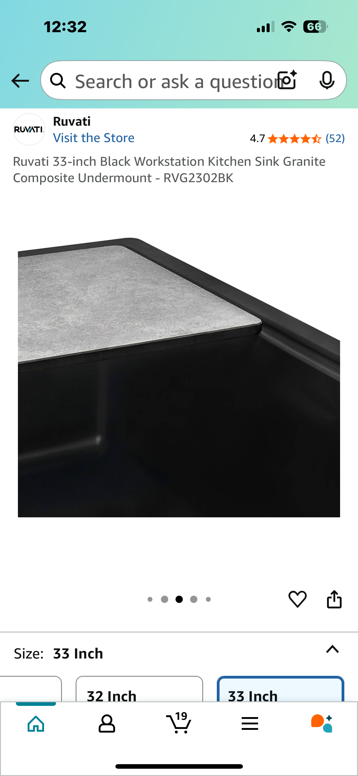 Ruvati 33-inch Black Workstation Kitchen Sink Granite Composite Undermount - RVG2302BK (B966)