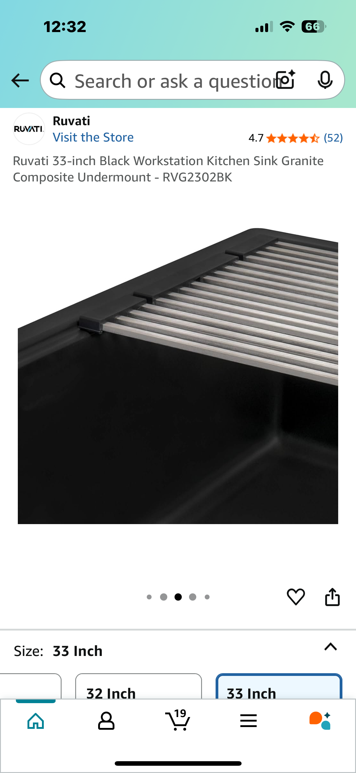 Ruvati 33-inch Black Workstation Kitchen Sink Granite Composite Undermount - RVG2302BK (B966)