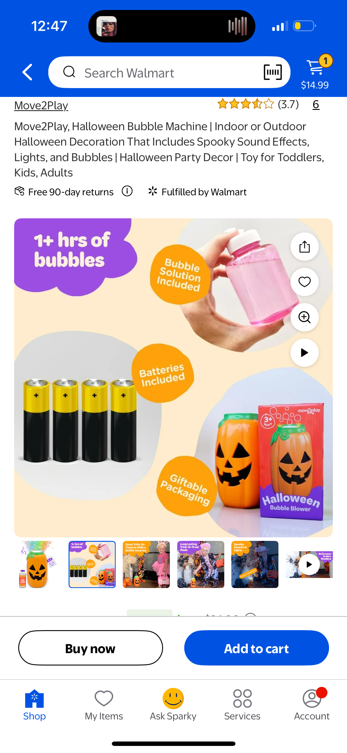 Move2Play, Halloween Bubble Machine | Indoor or Outdoor Halloween Decoration That Includes Spooky Sound Effects, Lights, and Bubbles | Halloween Party Decor | Toy for Toddlers, Kids, Adults
