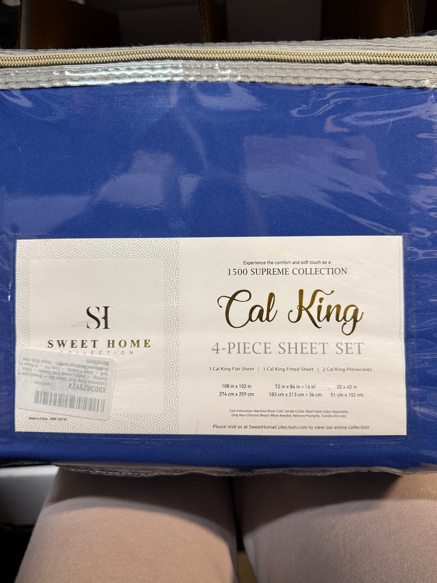 Sweet Home Collection Cal King Size Bed Sheets - 6 Piece 1500 Thread Count Fine Brushed Microfiber Deep Pocket Set - Extra Pillow Cases, Great Value, California King Size