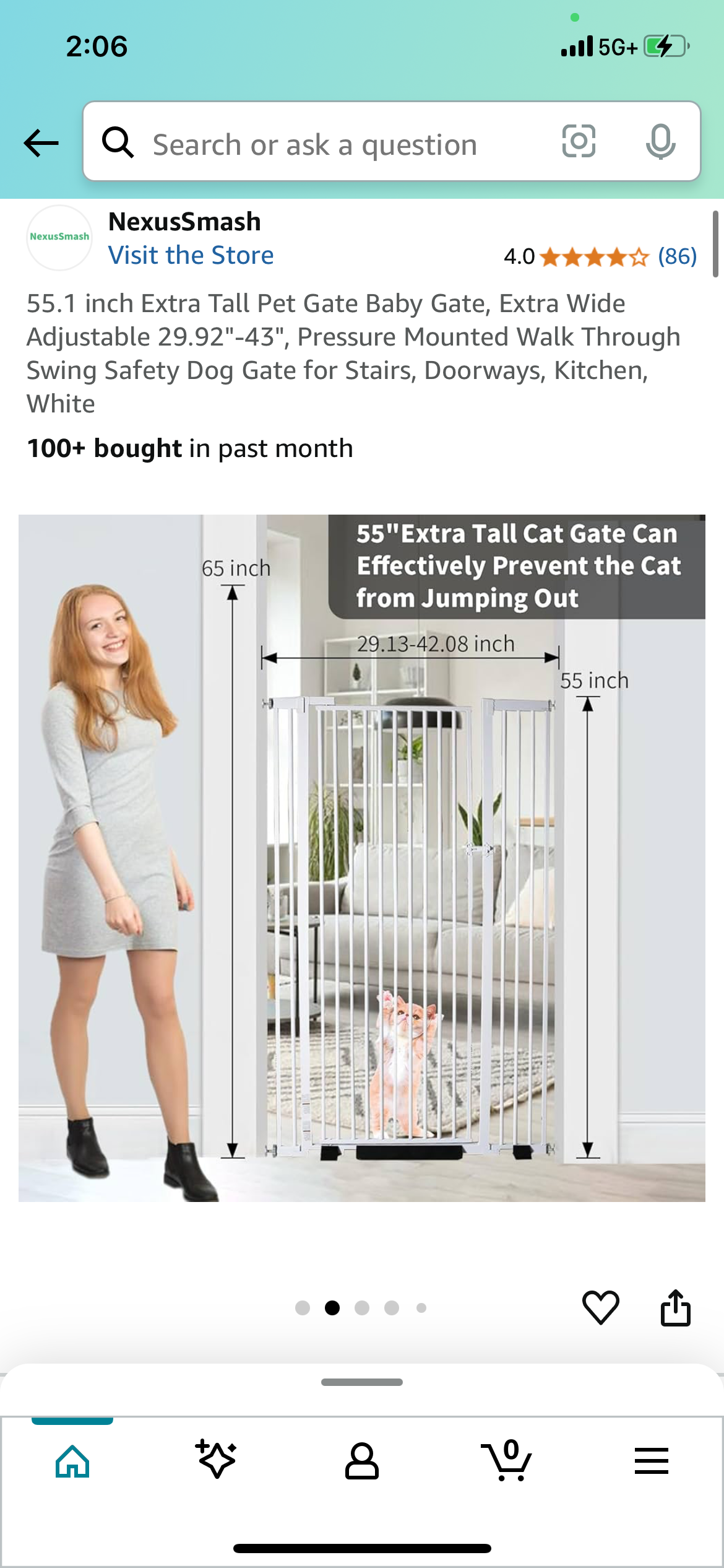 New - Extra Tall Safety Gate 55.1" (R492)