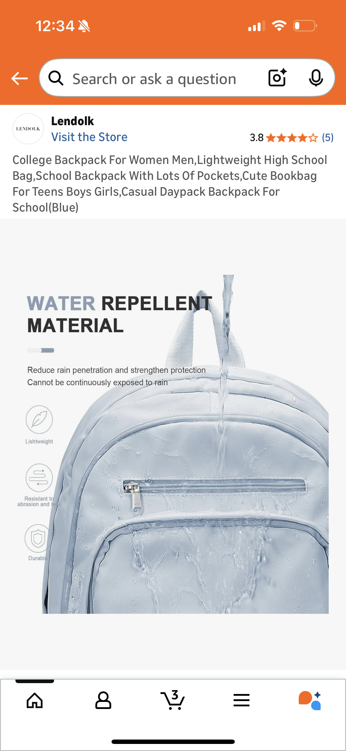 College Backpack For Women Men,Lightweight High School Bag,School Backpack With Lots Of Pockets,Cute Bookbag For Teens Boys Girls,Casual Daypack Backpack For School(Blue)