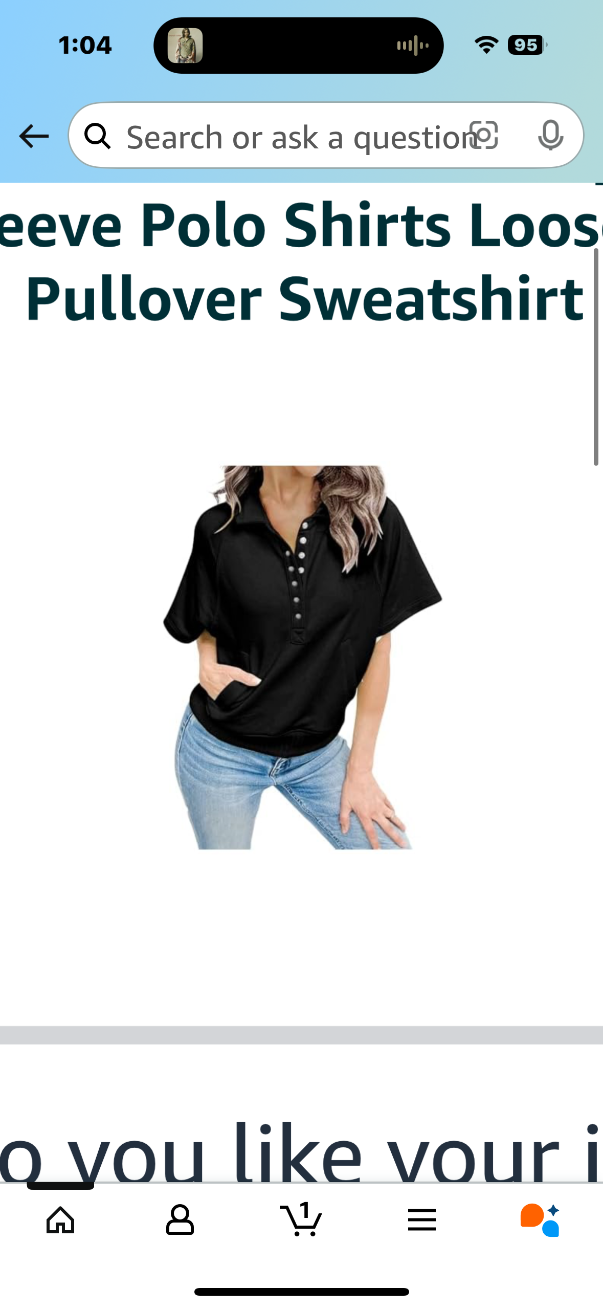 Womens Summer Tops Casual Short Sleeve Polo Shirts Loose Button Pullover Sweatshirt