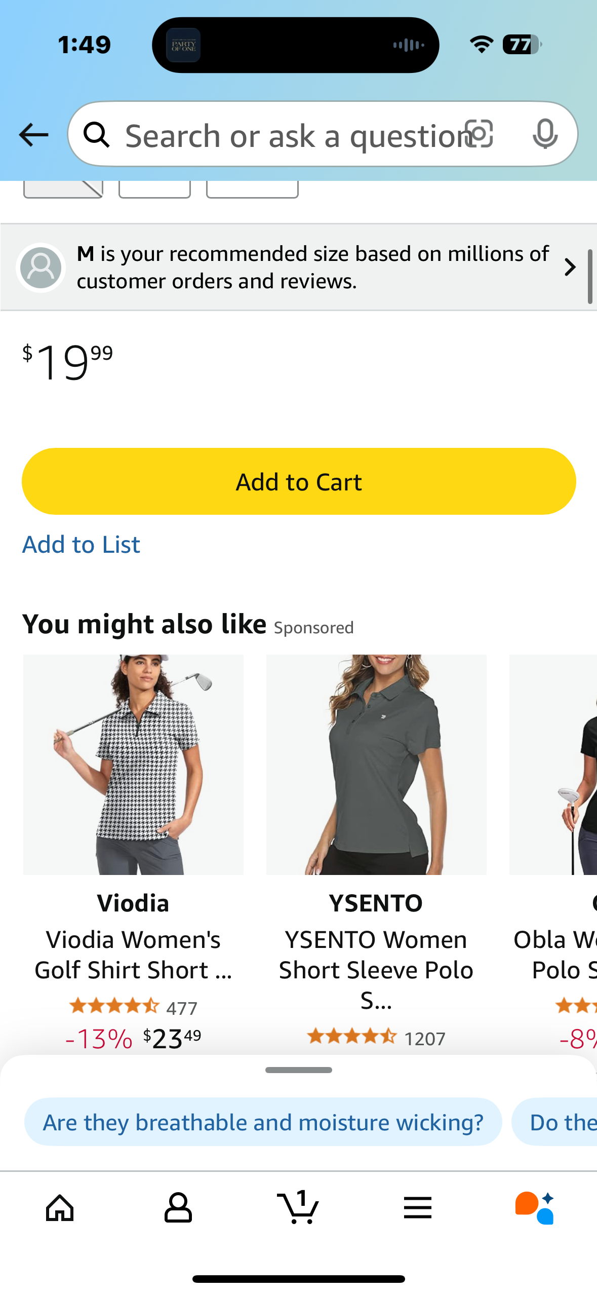 Women's Casual Polo Short Sleeve T Shirts Fashion Sports Tee Size Small