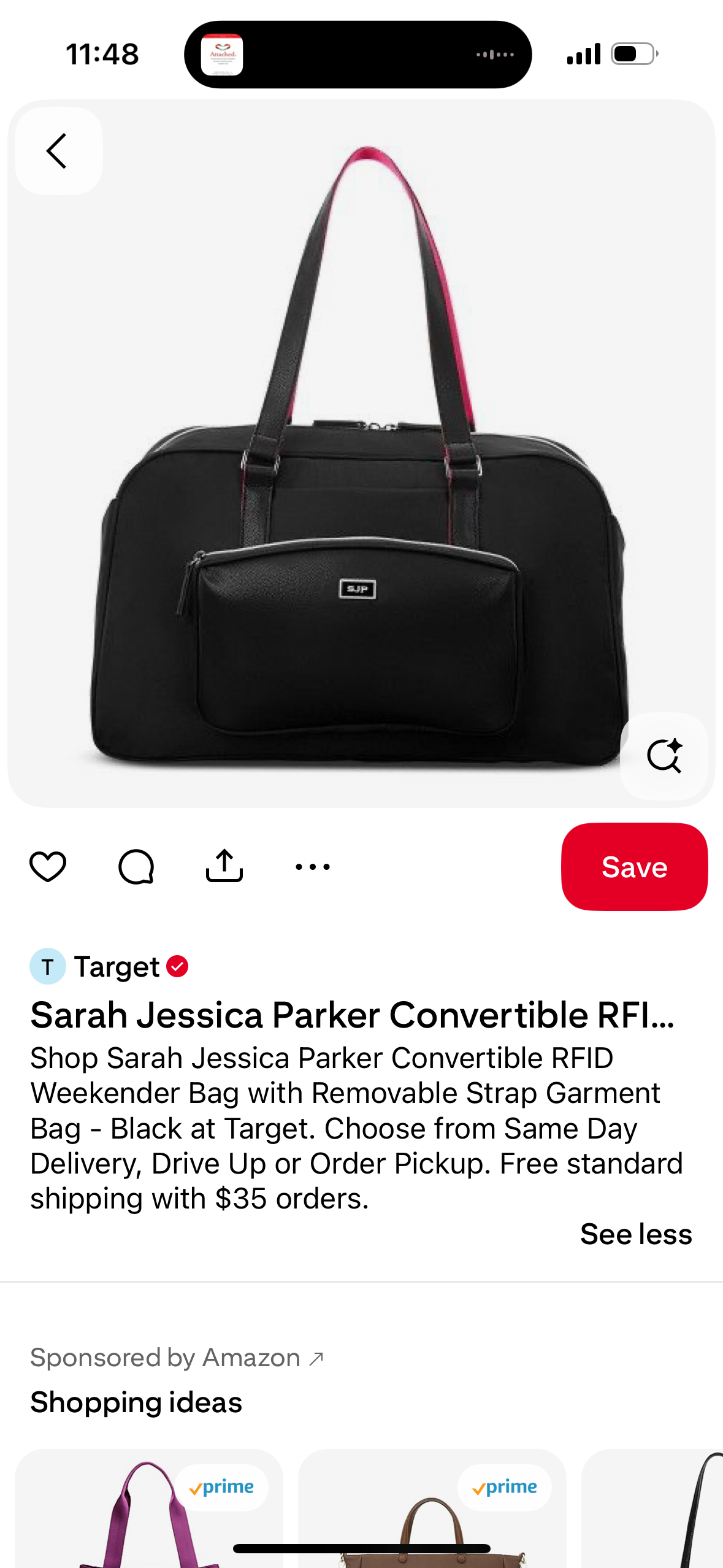Sarah Jessica Parker Convertible Weekender